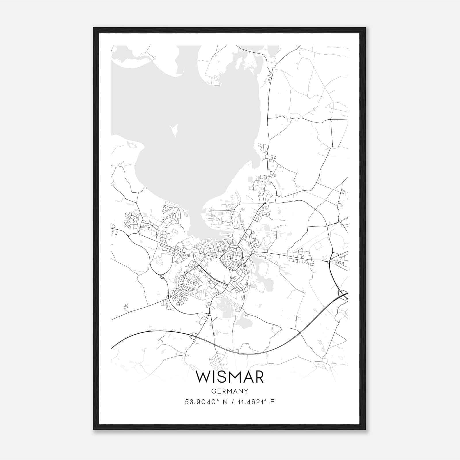 Wissmar Germany Map Poster, Modern Home Decor Wall Art Print