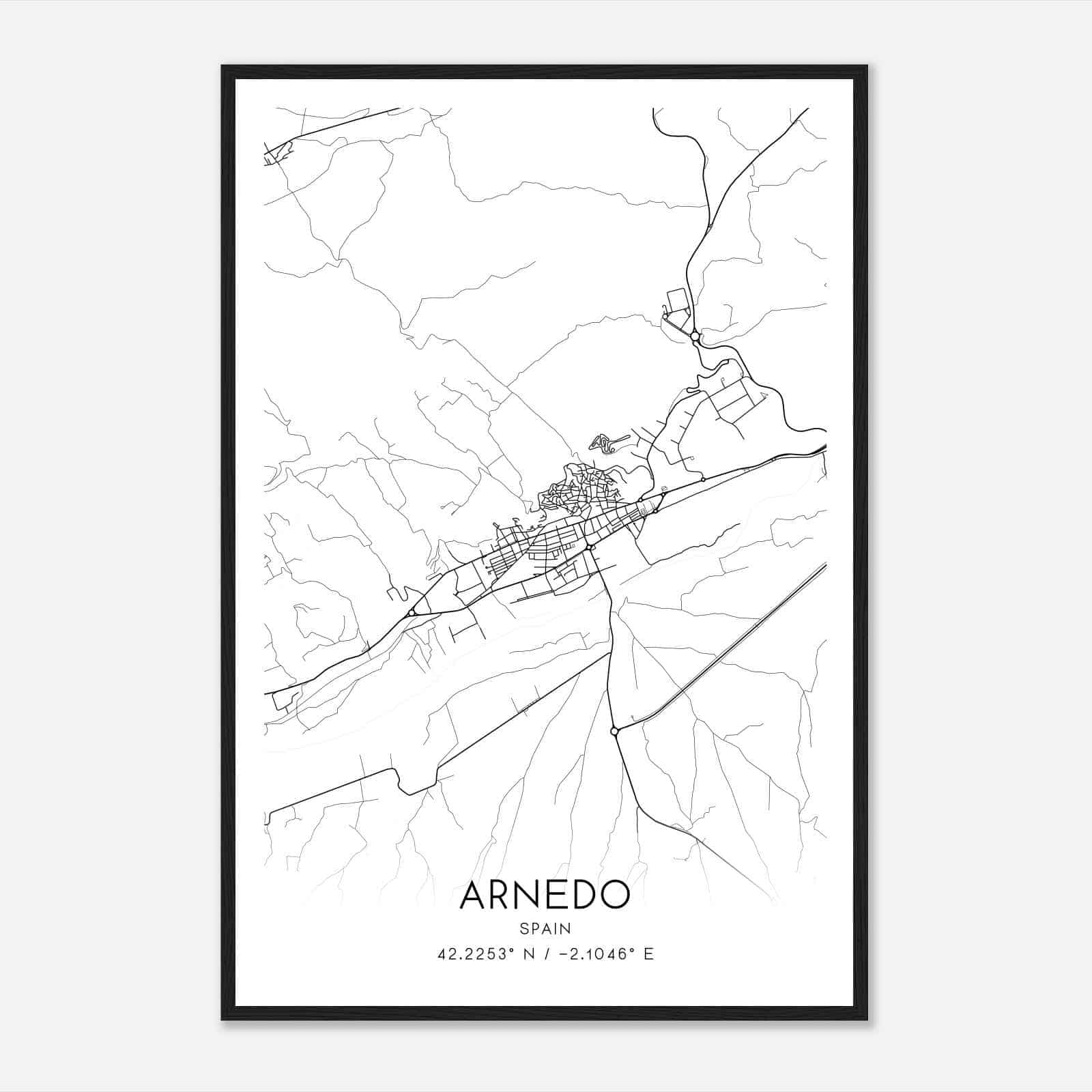 Arnedo Spain Map Poster, Modern Home Decor Wall Art Print