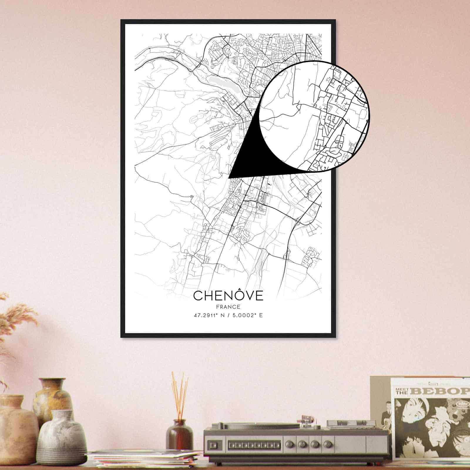 Deerfield Kansas Map Poster, Modern Home Decor Wall Art Print (Copy)