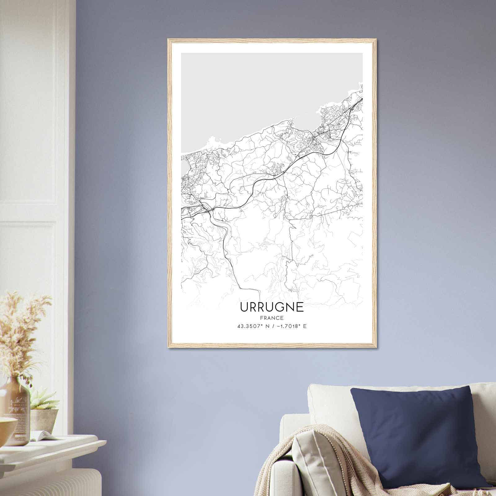 Deerfield Kansas Map Poster, Modern Home Decor Wall Art Print (Copy)