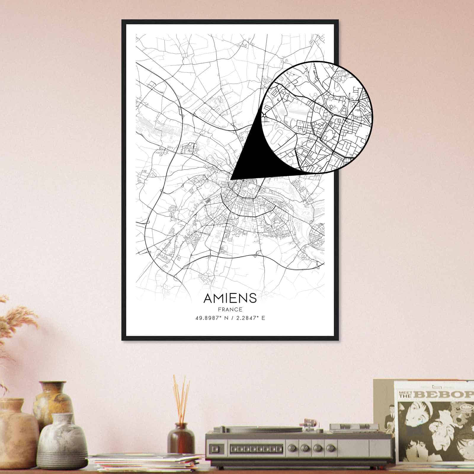 Deerfield Kansas Map Poster, Modern Home Decor Wall Art Print (Copy)