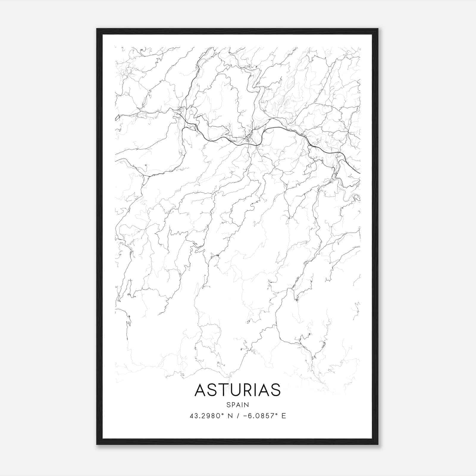 Grado Spain Map Poster, Modern Home Decor Wall Art Print