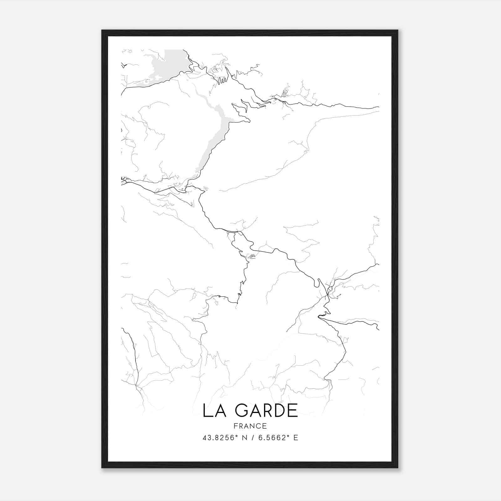 La Garde France Map Poster, Modern Home Decor Wall Art Print