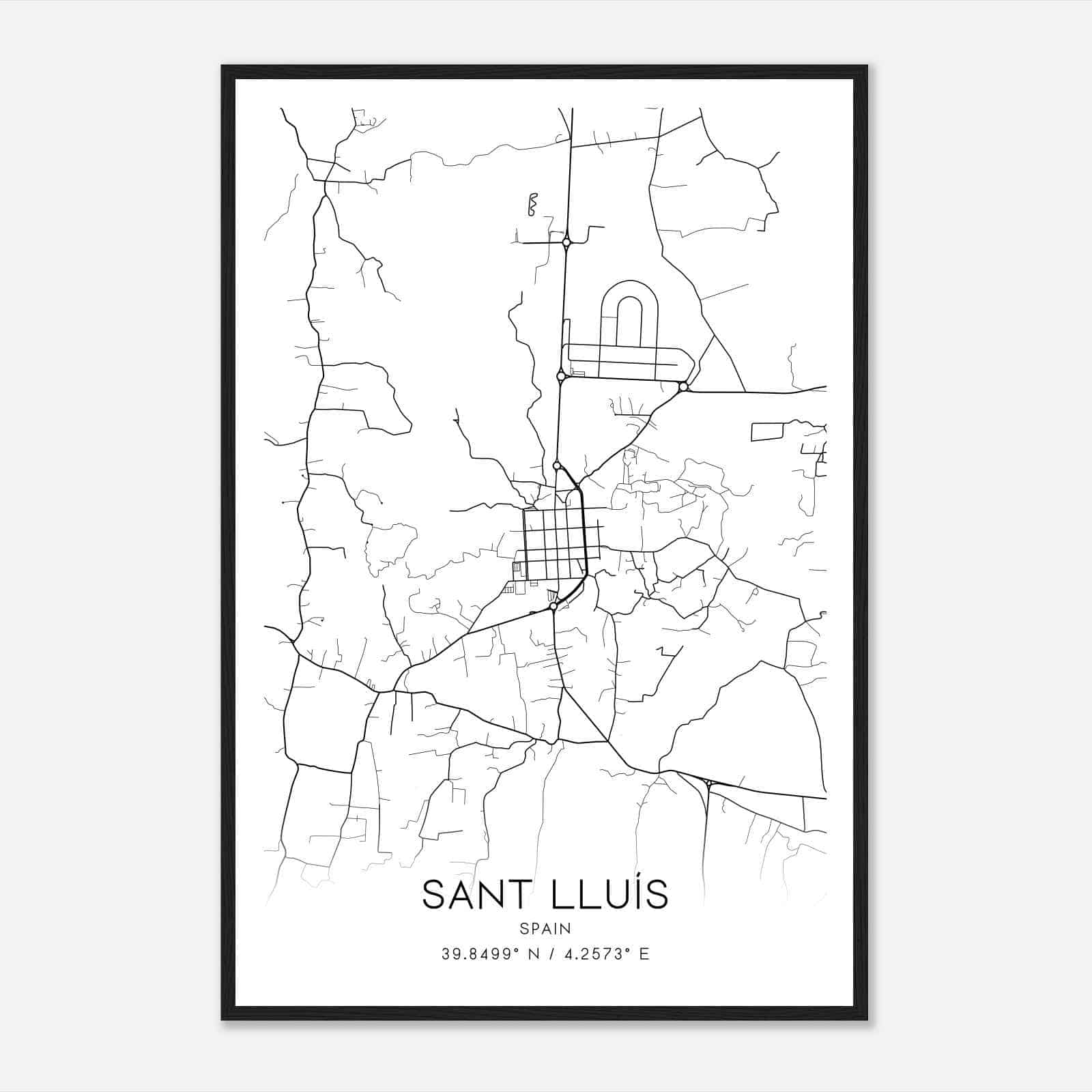 San Luis Spain Map Poster, Modern Home Decor Wall Art Print