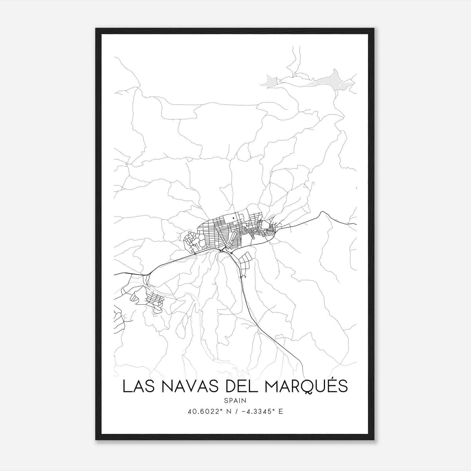 Las Navas del Marques Spain Map Poster, Modern Home Decor Wall Art Print