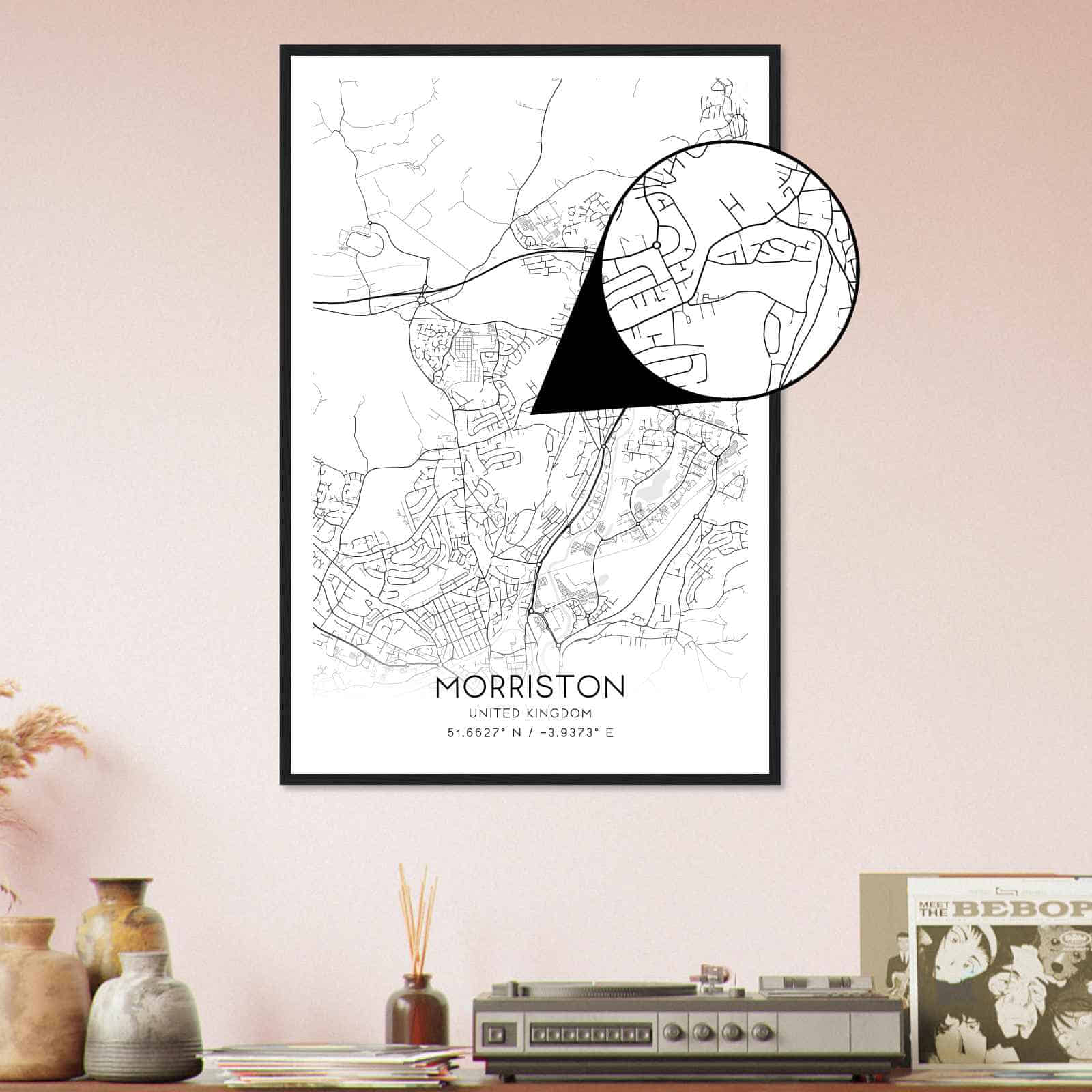 Deerfield Kansas Map Poster, Modern Home Decor Wall Art Print (Copy)