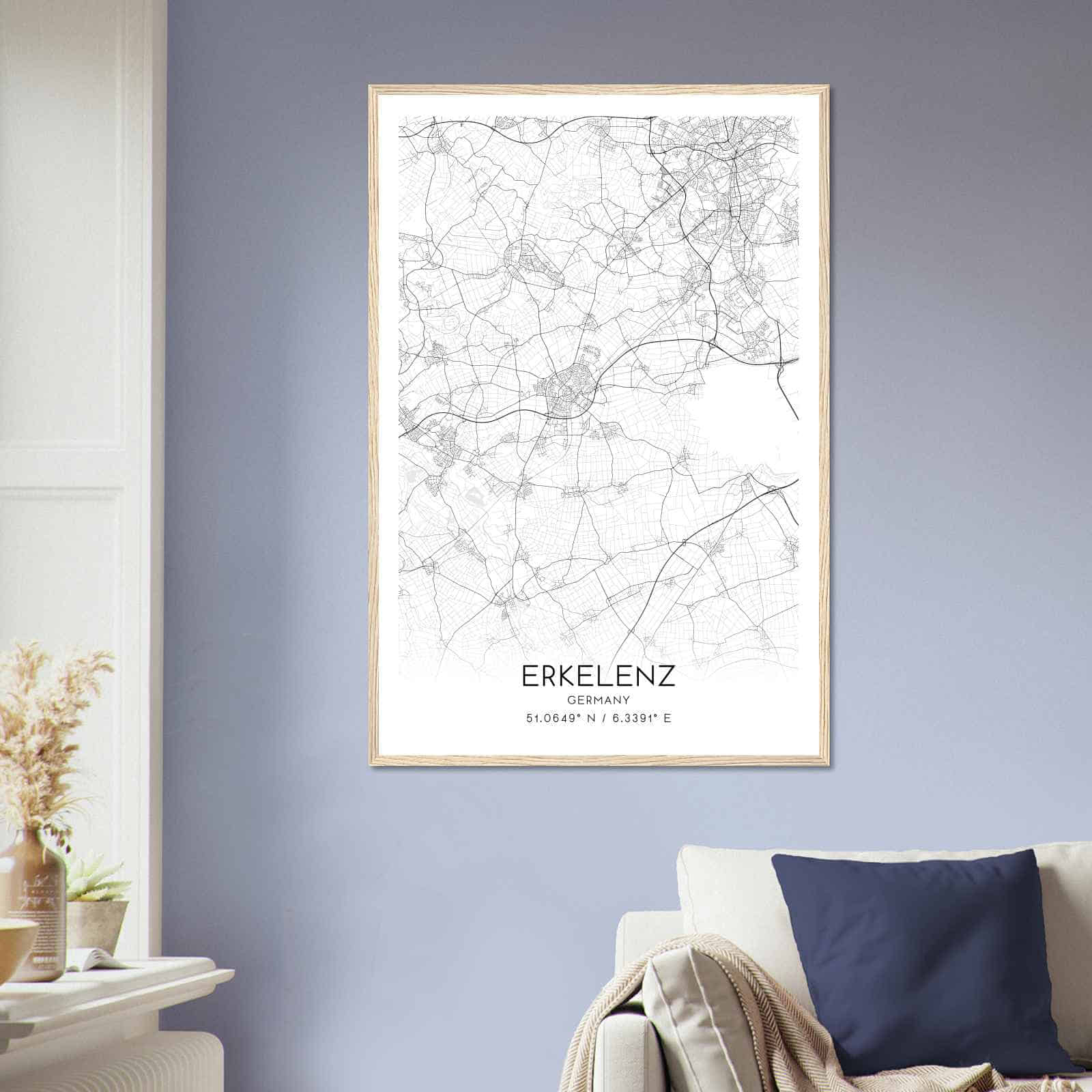 Deerfield Kansas Map Poster, Modern Home Decor Wall Art Print (Copy)