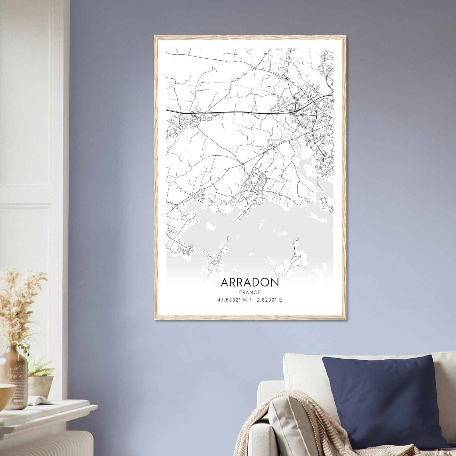 Deerfield Kansas Map Poster, Modern Home Decor Wall Art Print (Copy)
