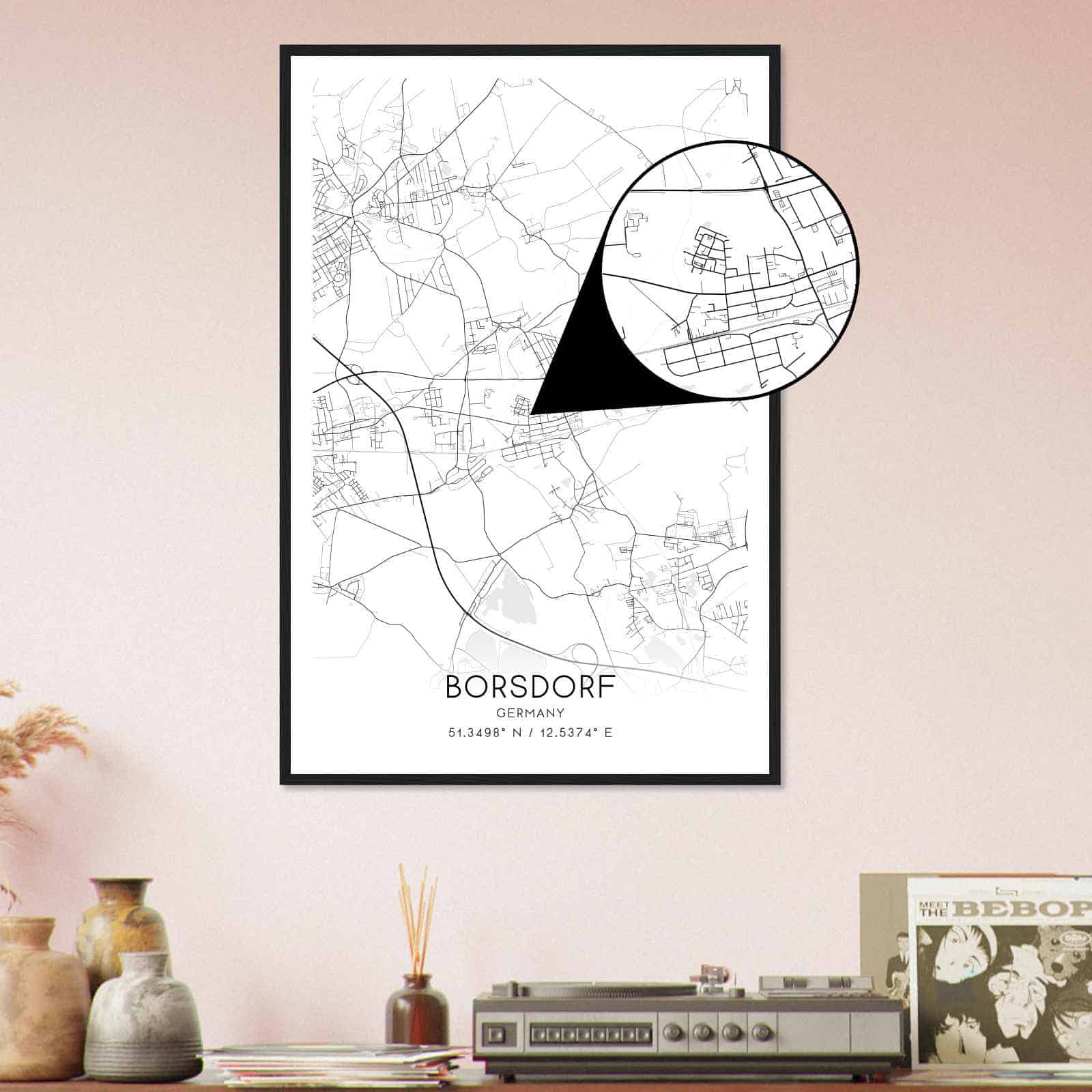 Deerfield Kansas Map Poster, Modern Home Decor Wall Art Print (Copy)