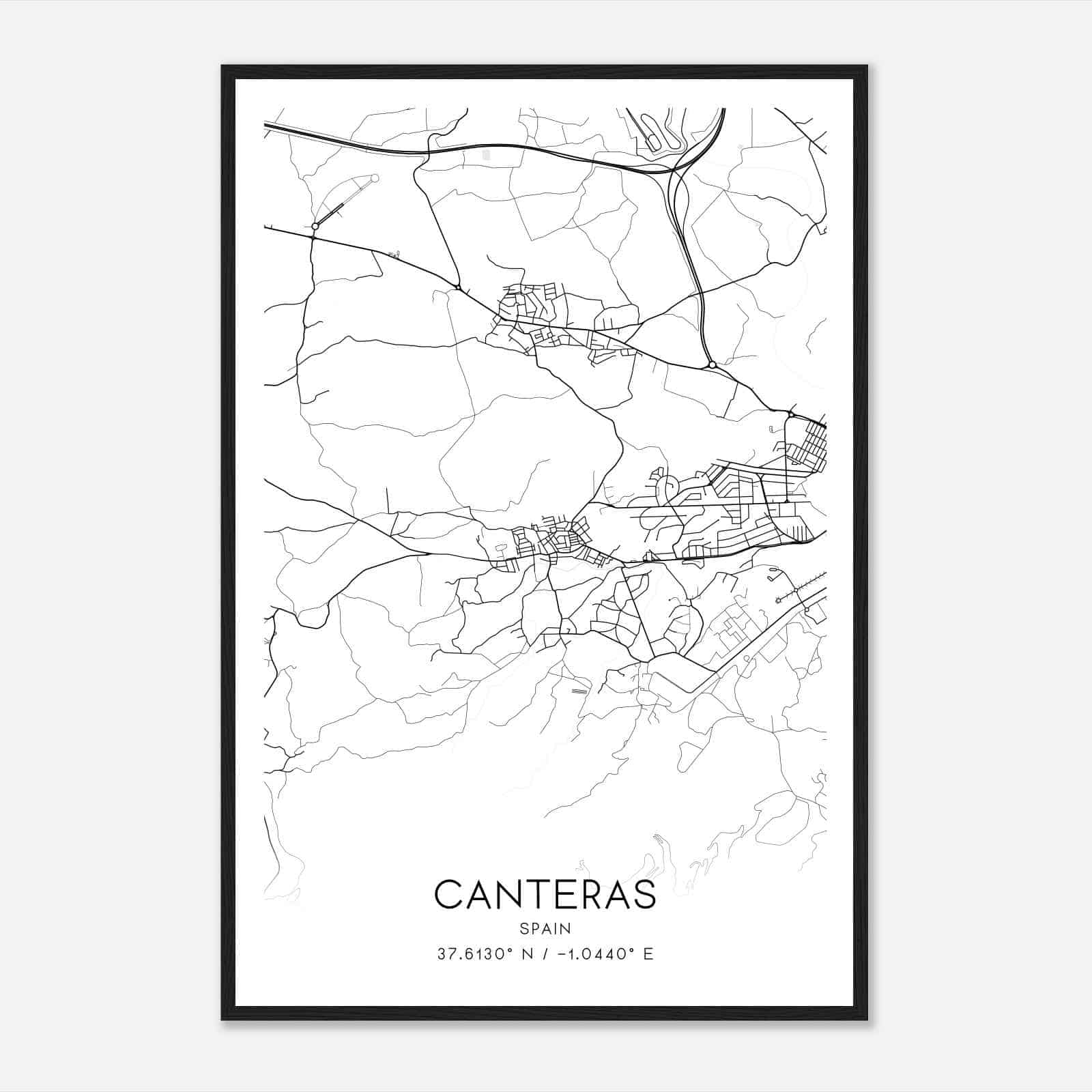 Canteras Spain Map Poster, Modern Home Decor Wall Art Print