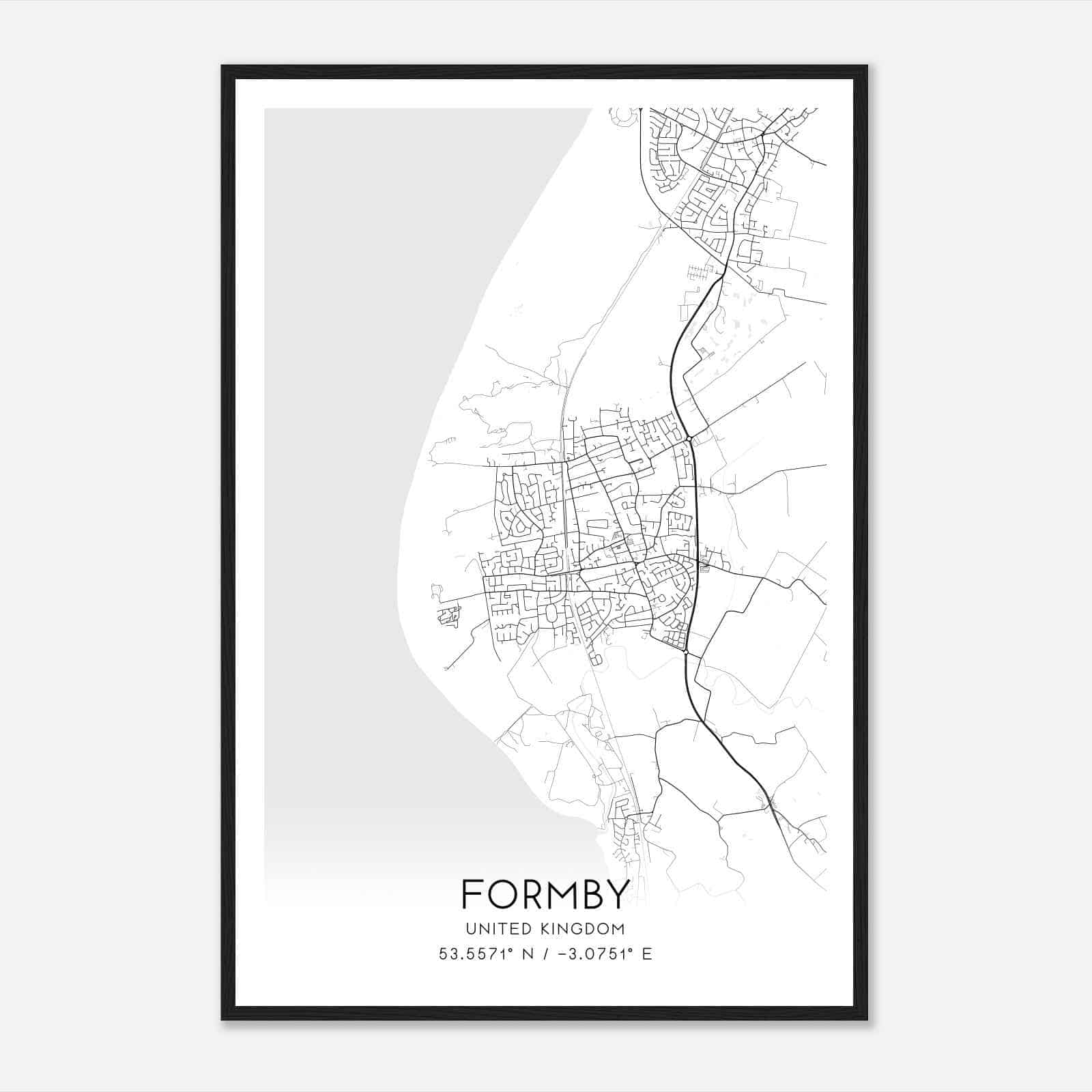 Formby United Kingdom Map Poster, Modern Home Decor Wall Art Print