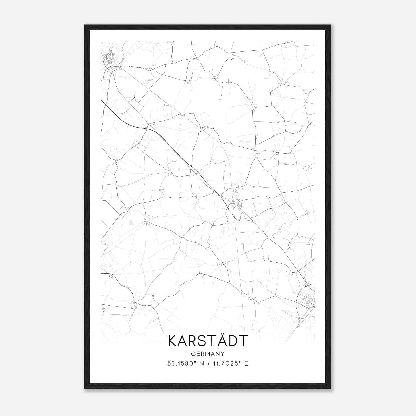Karstadt Germany Map Poster, Modern Home Decor Wall Art Print