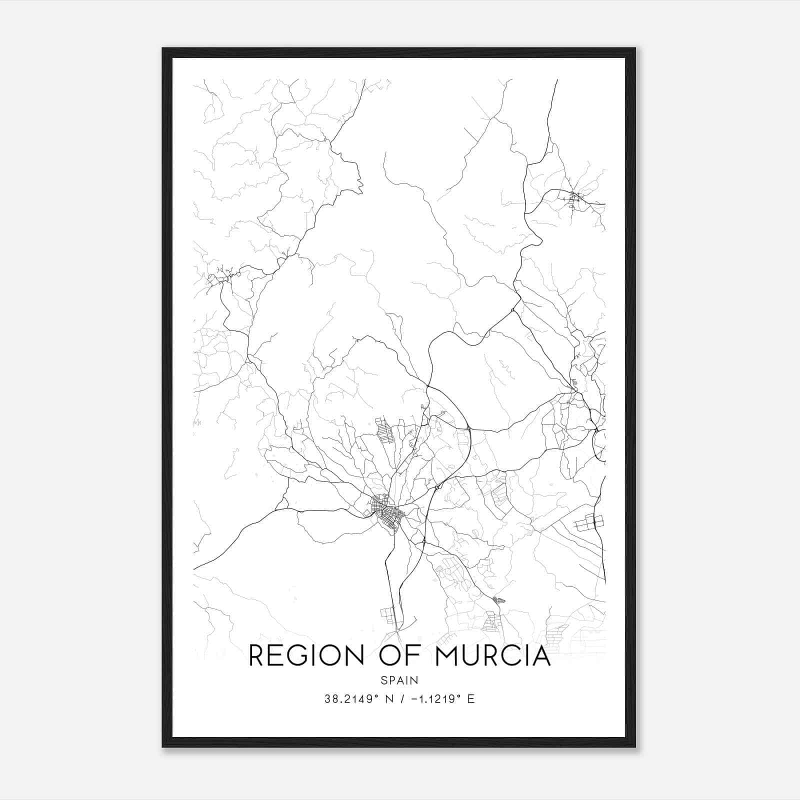 Fortuna Spain Map Poster, Modern Home Decor Wall Art Print