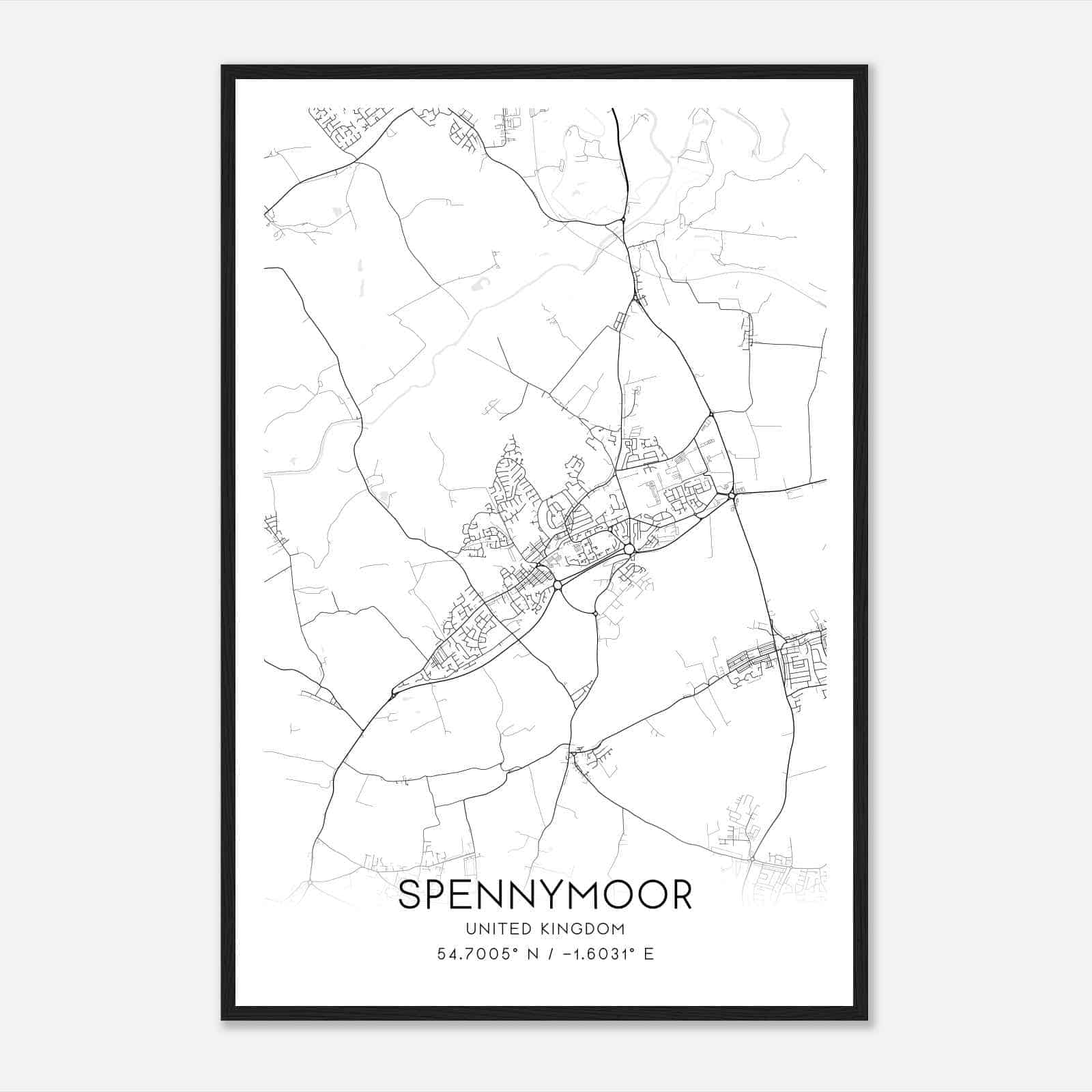 Spennymoor United Kingdom Map Poster, Modern Home Decor Wall Art Print Spennymoor United Kingdom Map Poster, Modern Home Decor Wall Art Print
