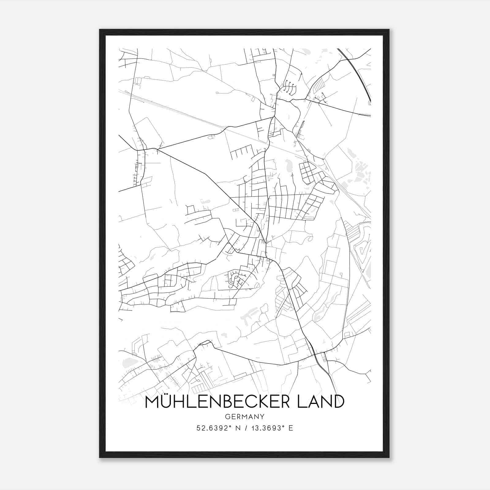 Schildow Germany Map Poster, Modern Home Decor Wall Art Print
