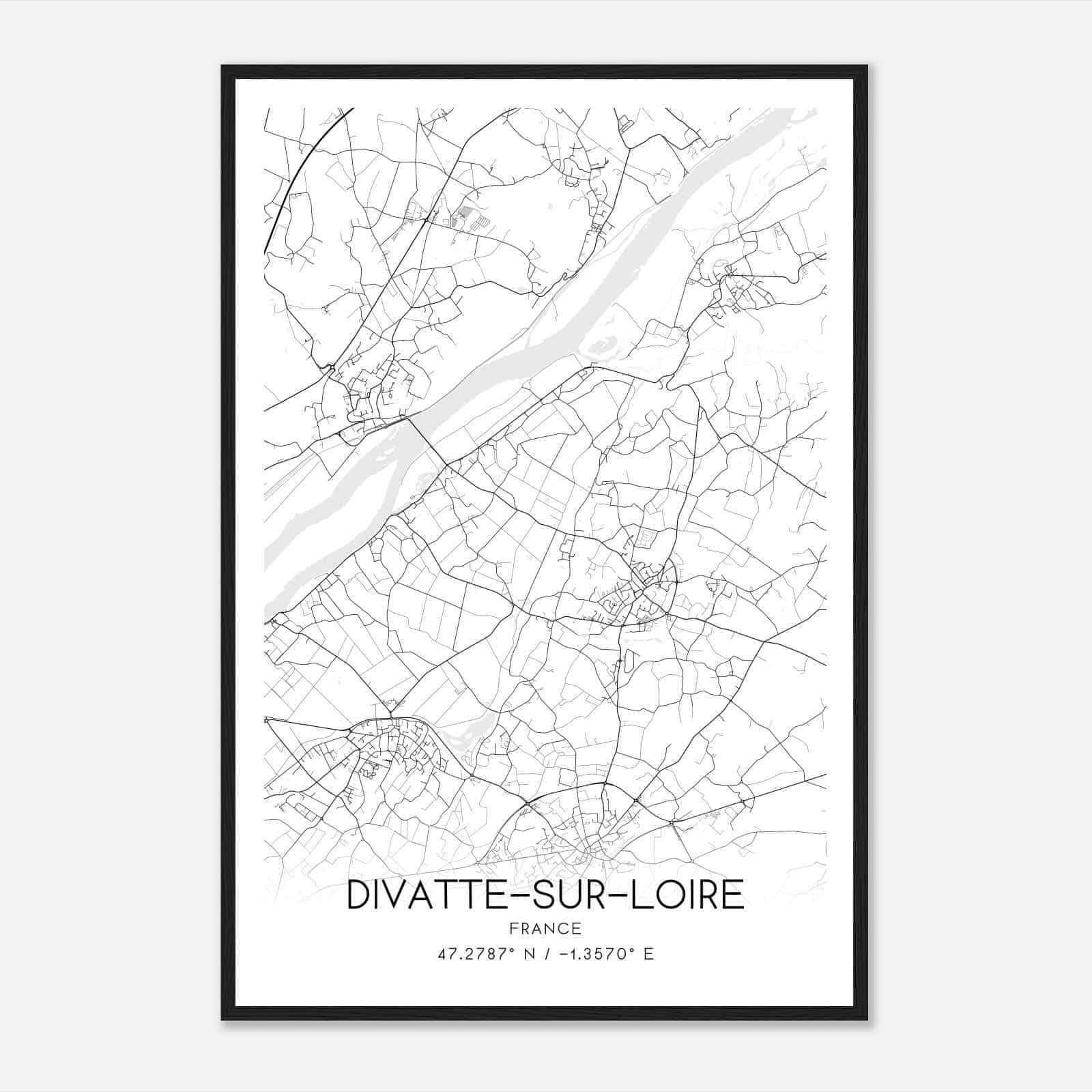 La Chapelle-Basse-Mer France Map Poster, Modern Home Decor Wall Art Print