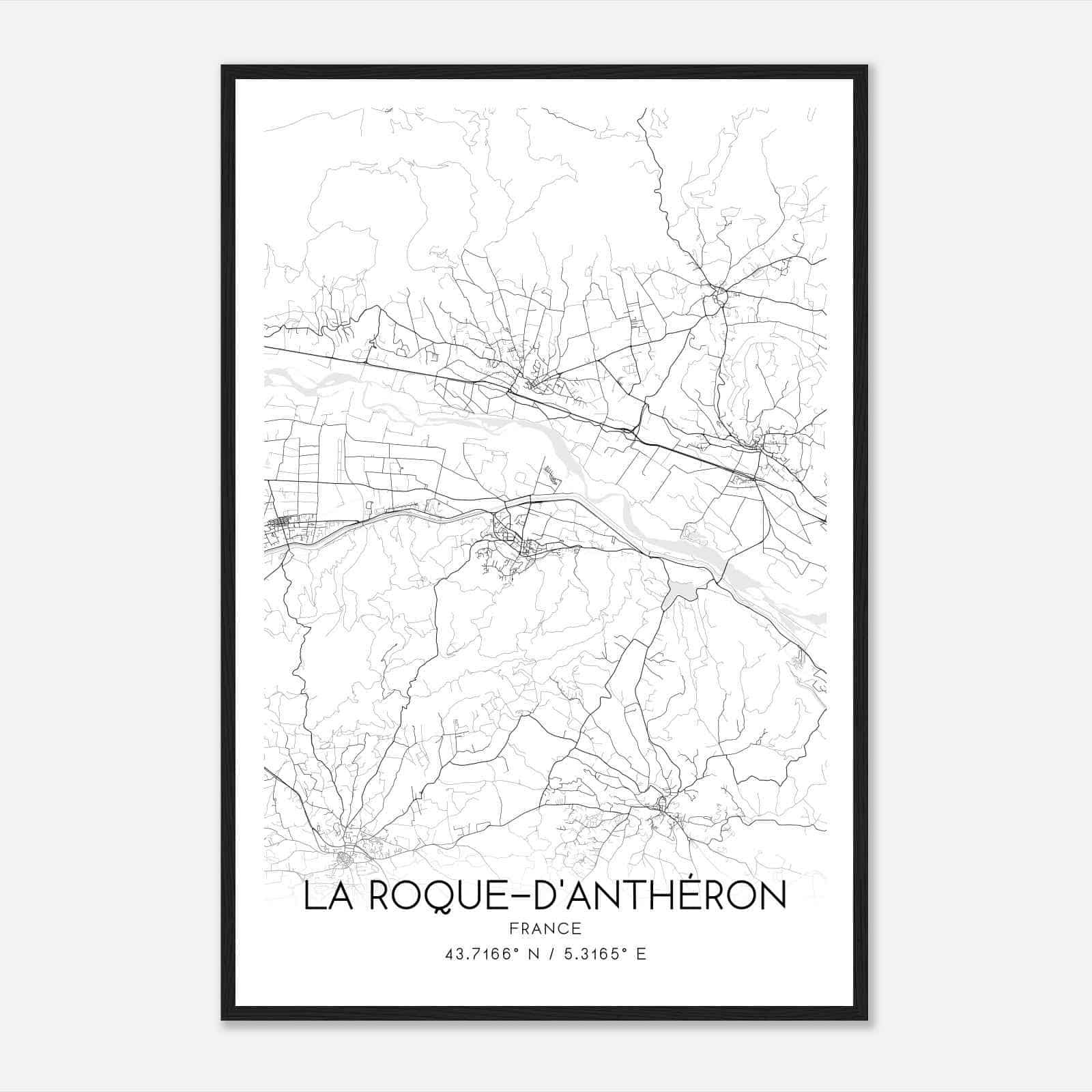 La Roque-d’Antheron France Map Poster, Modern Home Decor Wall Art Print