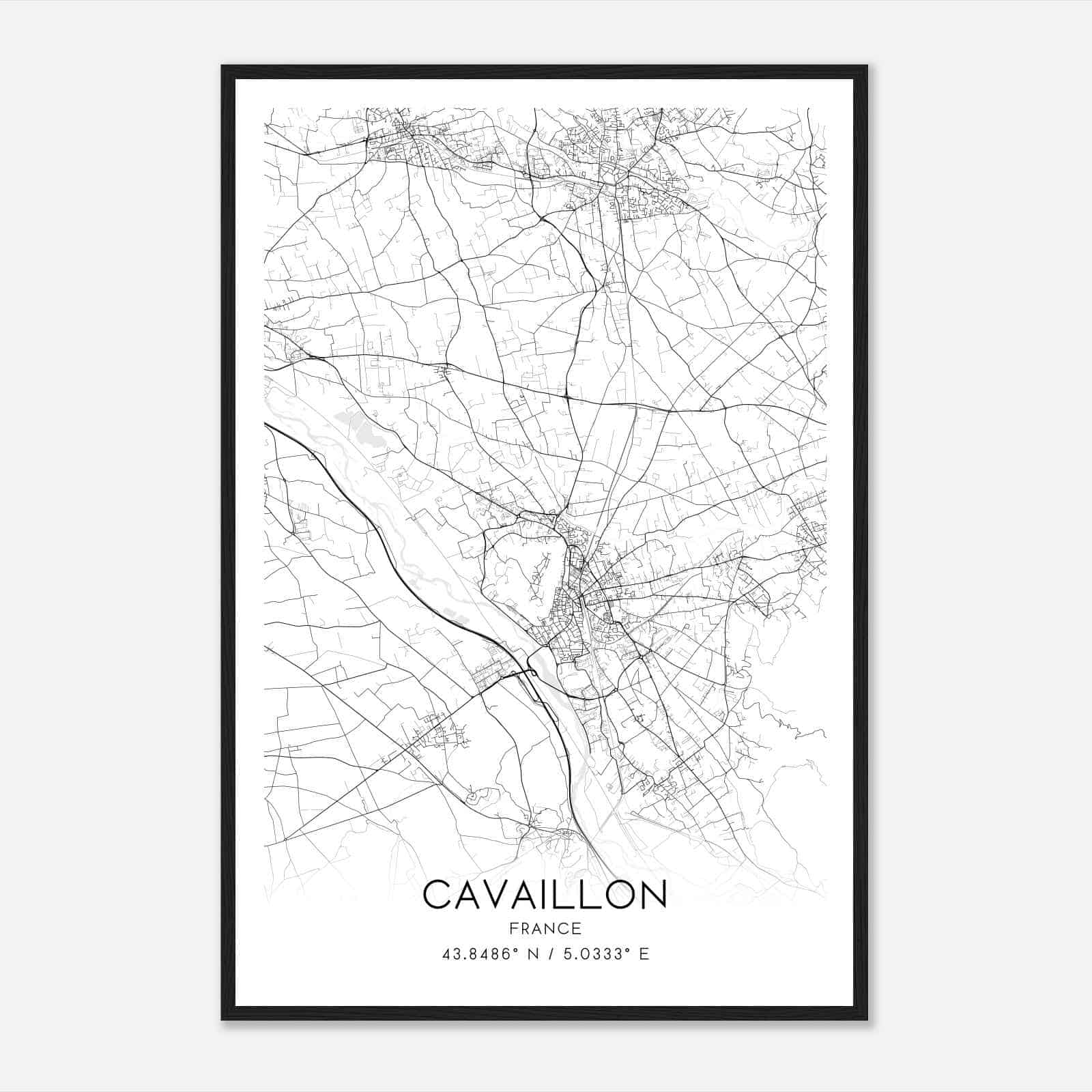 Cavaillon France Map Poster, Modern Home Decor Wall Art Print