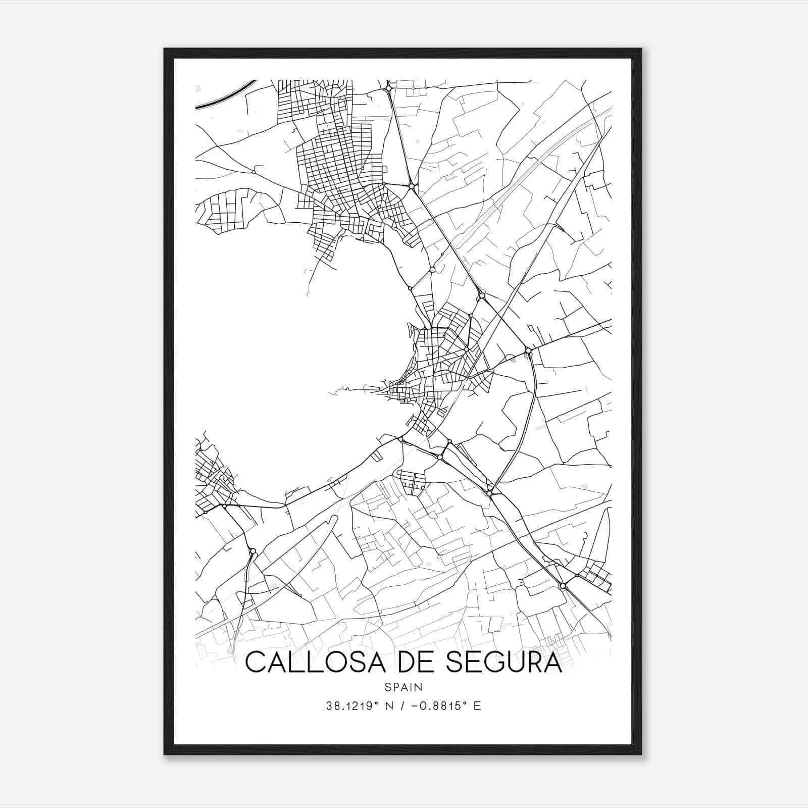 Callosa de Segura Spain Map Poster, Modern Home Decor Wall Art Print