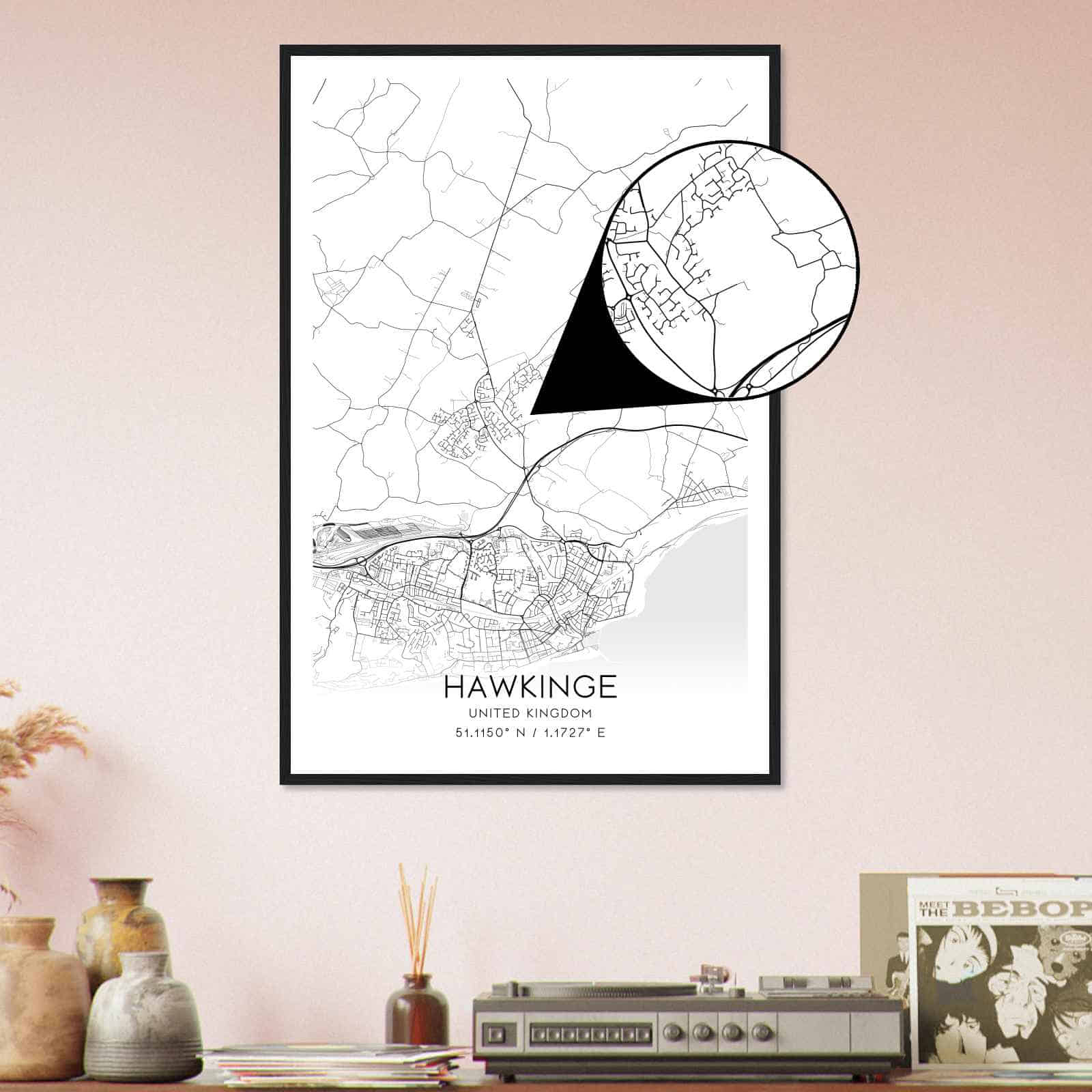Deerfield Kansas Map Poster, Modern Home Decor Wall Art Print (Copy)
