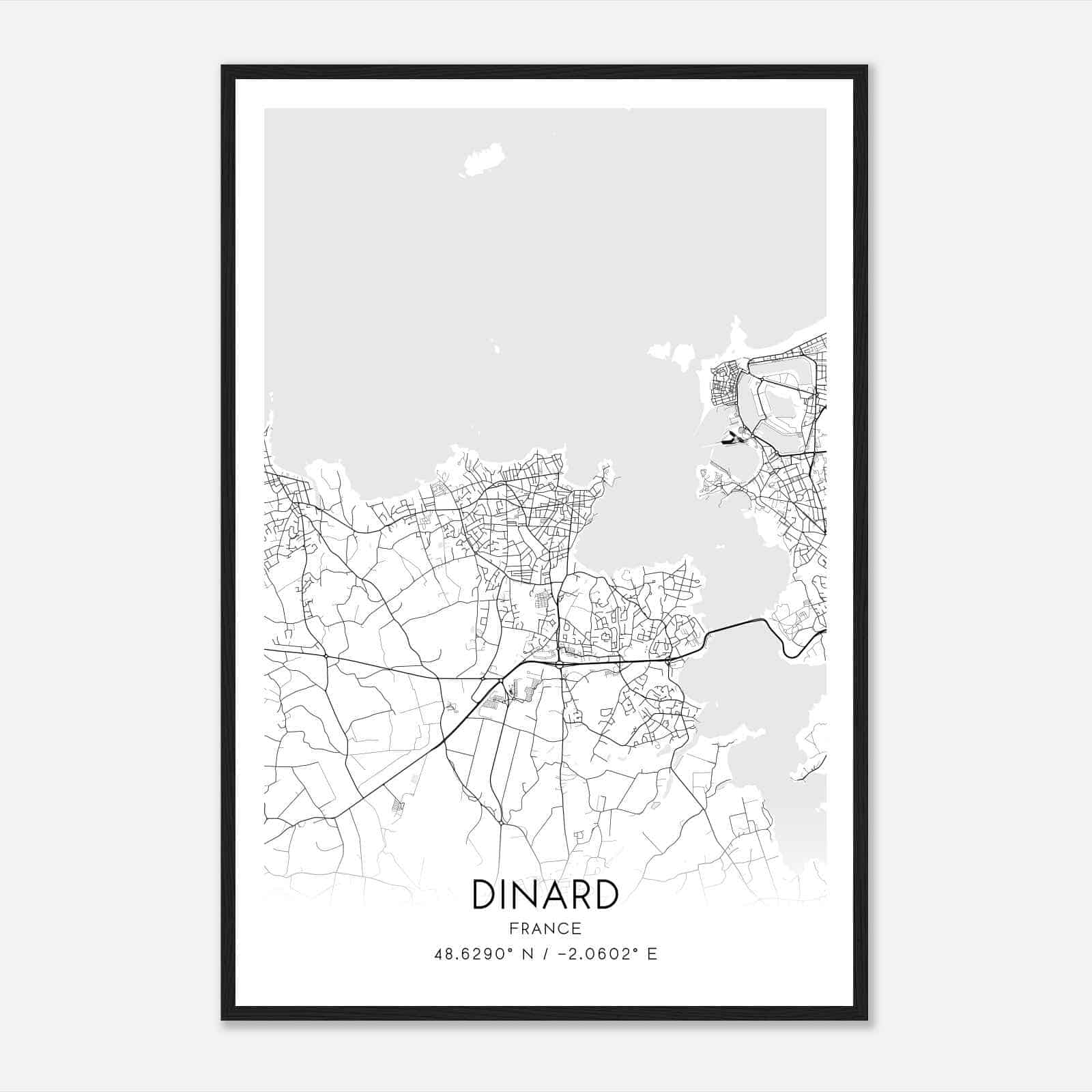 Dinard France Map Poster, Modern Home Decor Wall Art Print