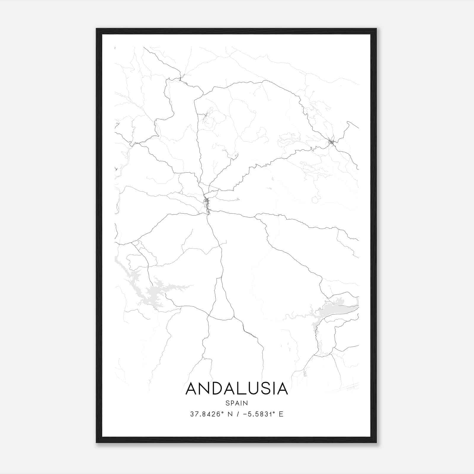 Constantina Spain Map Poster, Modern Home Decor Wall Art Print
