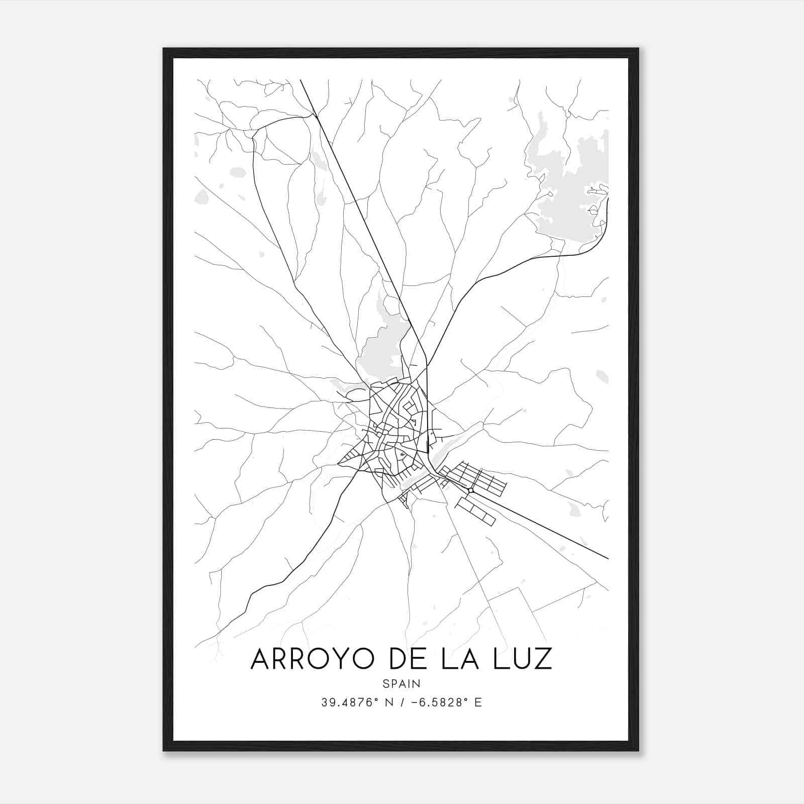 Arroyo de la Luz Spain Map Poster, Modern Home Decor Wall Art Print