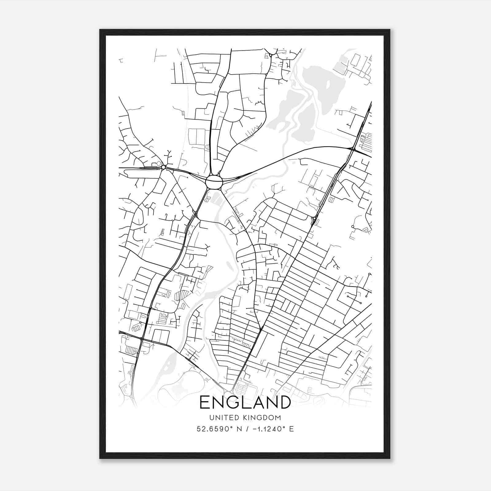 Belgrave United Kingdom Map Poster, Modern Home Decor Wall Art Print