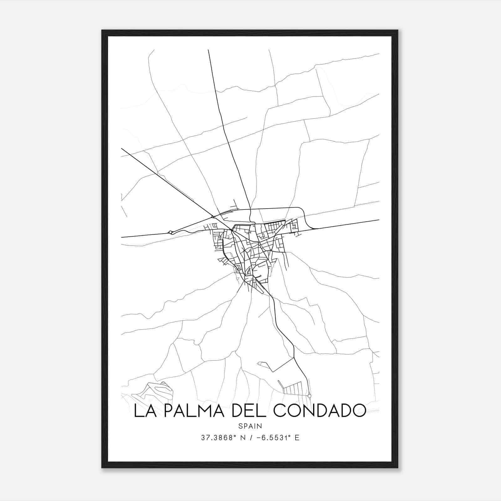 La Palma del Condado Spain Map Poster, Modern Home Decor Wall Art Print