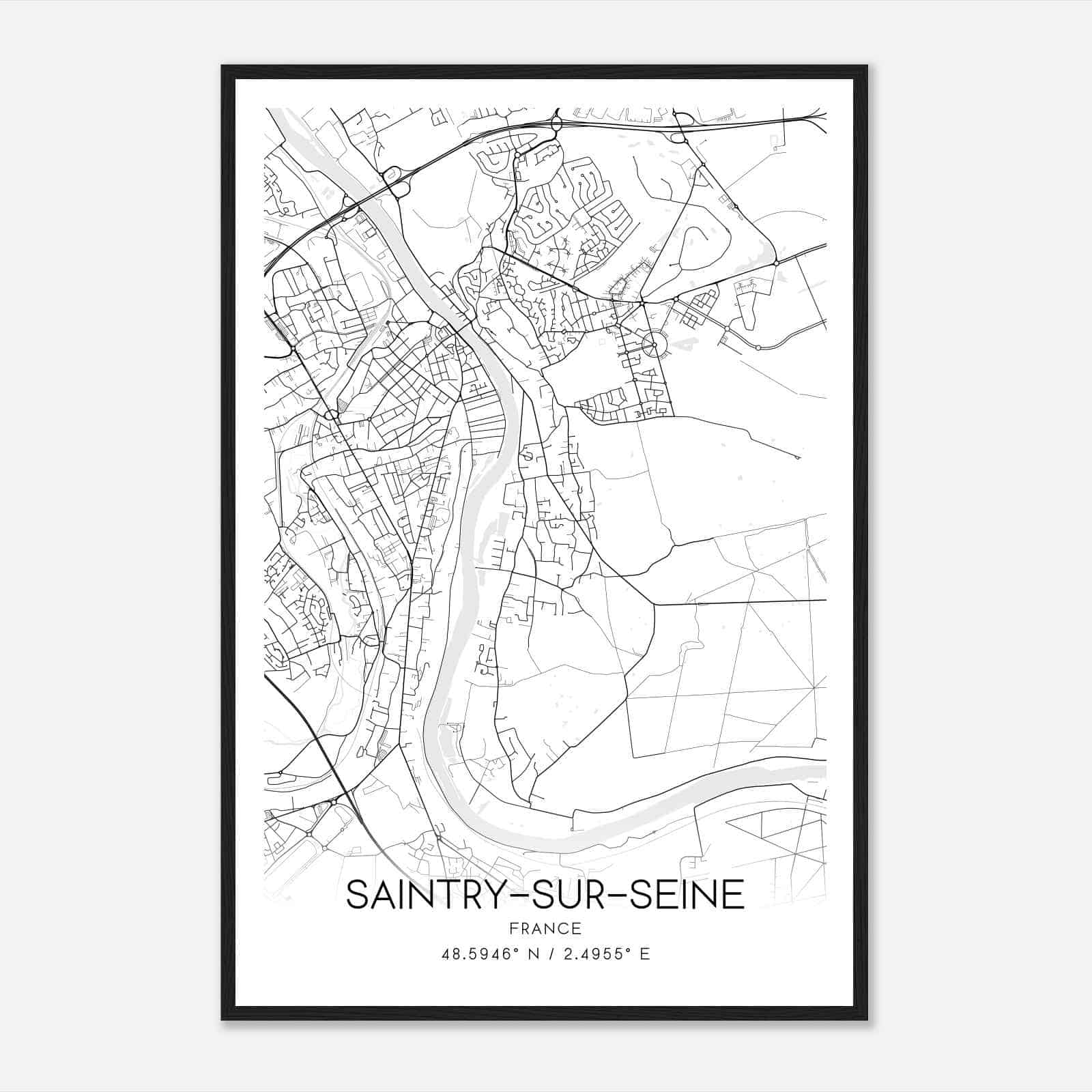 Saintry-sur-Seine France Map Poster, Modern Home Decor Wall Art Print Saintry-sur-Seine France Map Poster, Modern Home Decor Wall Art Print