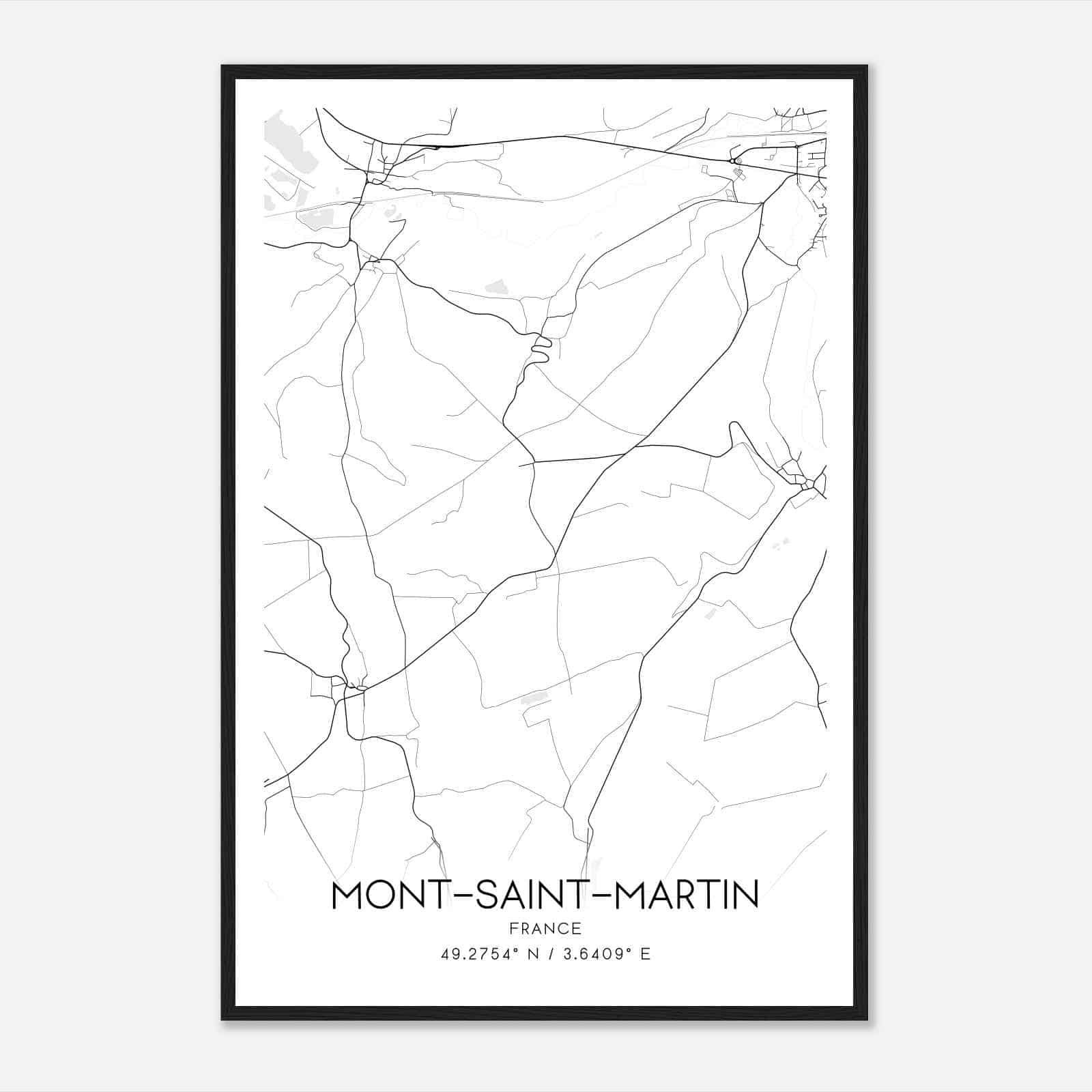 Mont-Saint-Martin France Map Poster, Modern Home Decor Wall Art Print