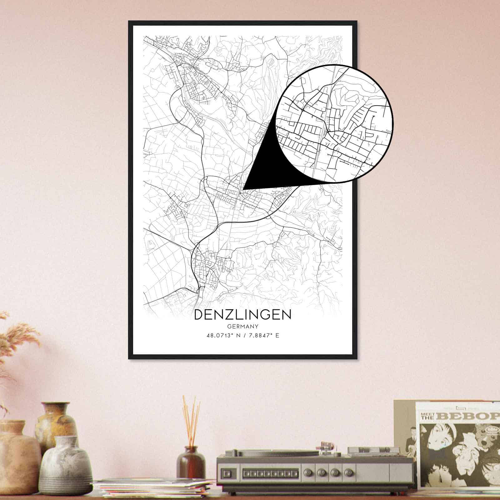 Deerfield Kansas Map Poster, Modern Home Decor Wall Art Print (Copy)