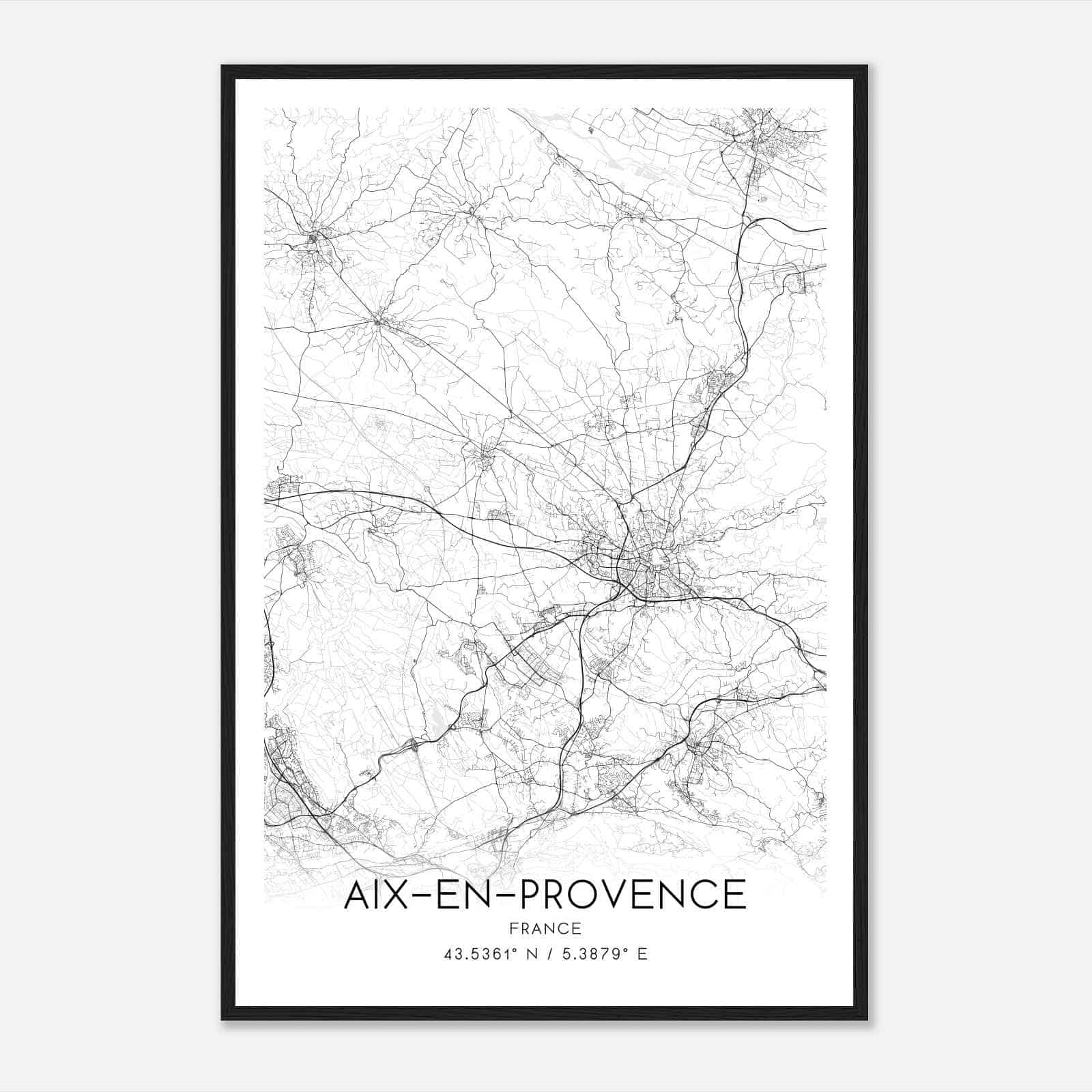 Aix-en-Provence France Map Poster, Modern Home Decor Wall Art Print Aix-en-Provence France Map Poster, Modern Home Decor Wall Art Print