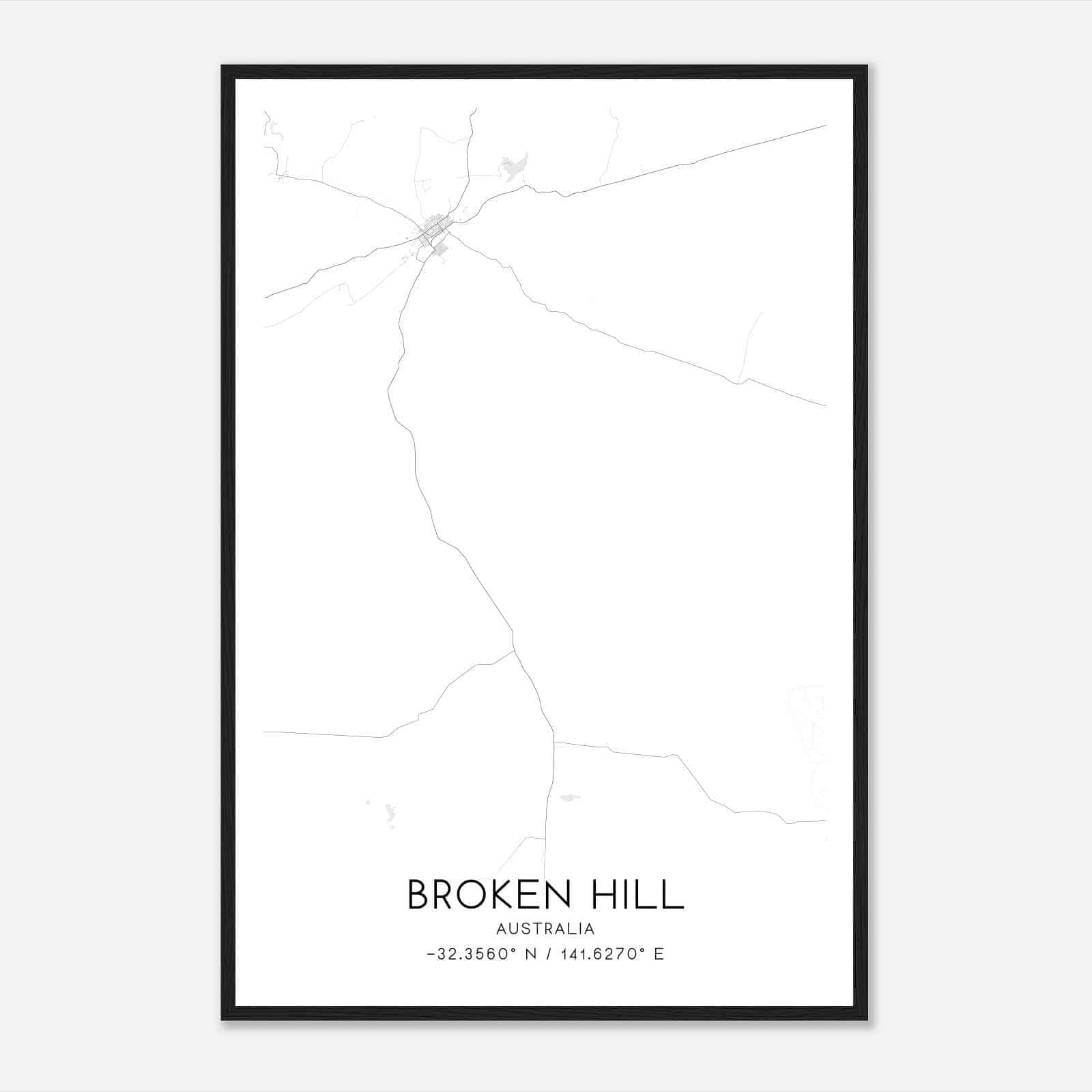 Broken Hill Australia Map Poster, Modern Home Decor Wall Art Print