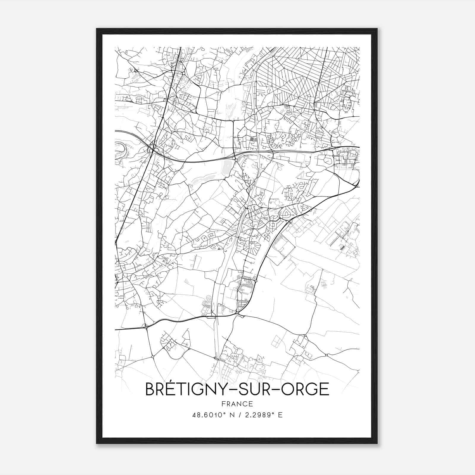 Bretigny-sur-Orge France Map Poster, Modern Home Decor Wall Art Print Bretigny-sur-Orge France Map Poster, Modern Home Decor Wall Art Print