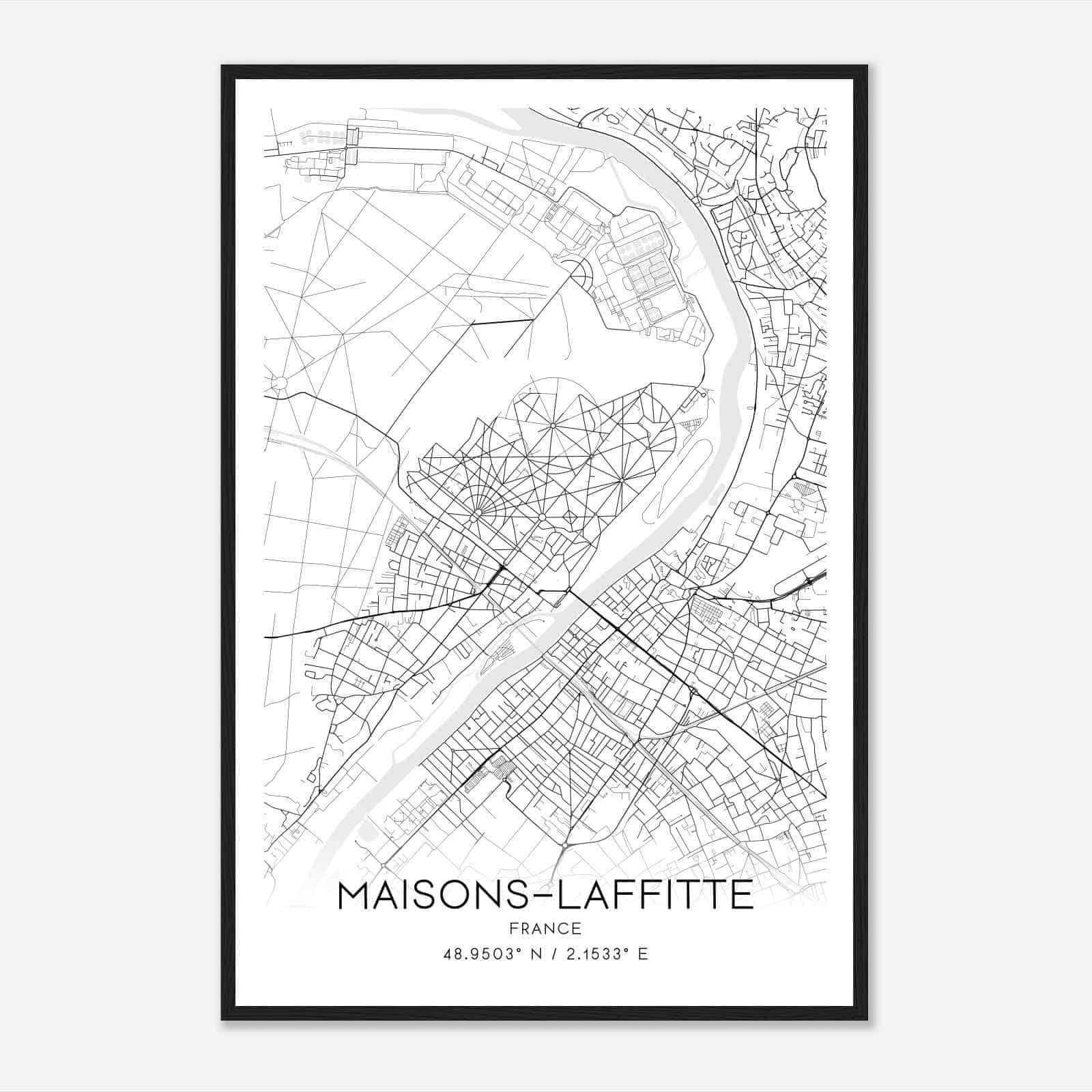 Maisons-Laffitte France Map Poster, Modern Home Decor Wall Art Print Maisons-Laffitte France Map Poster, Modern Home Decor Wall Art Print