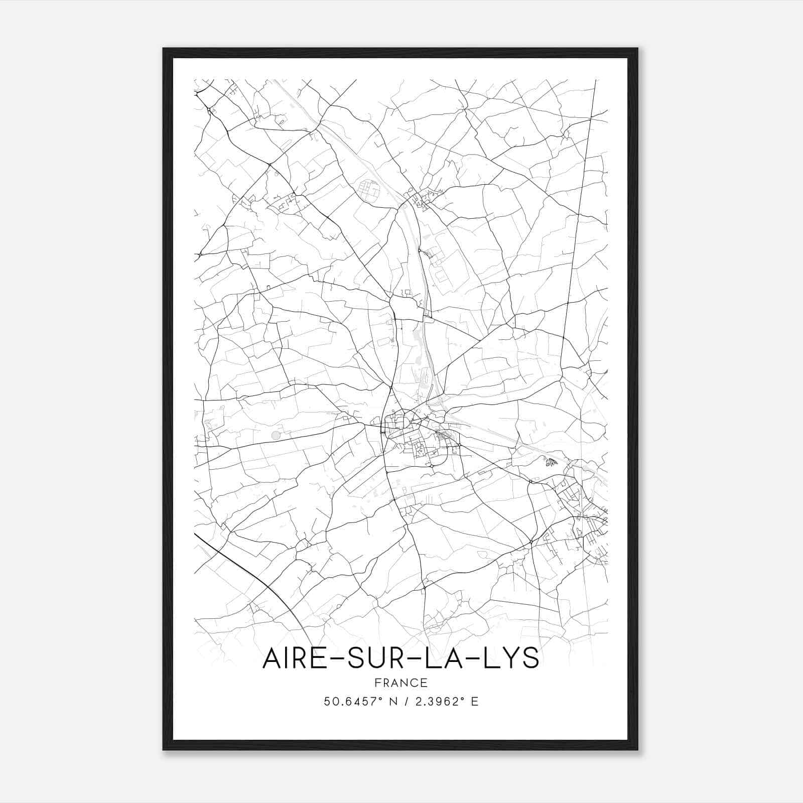 Aire-sur-la-Lys France Map Poster, Modern Home Decor Wall Art Print