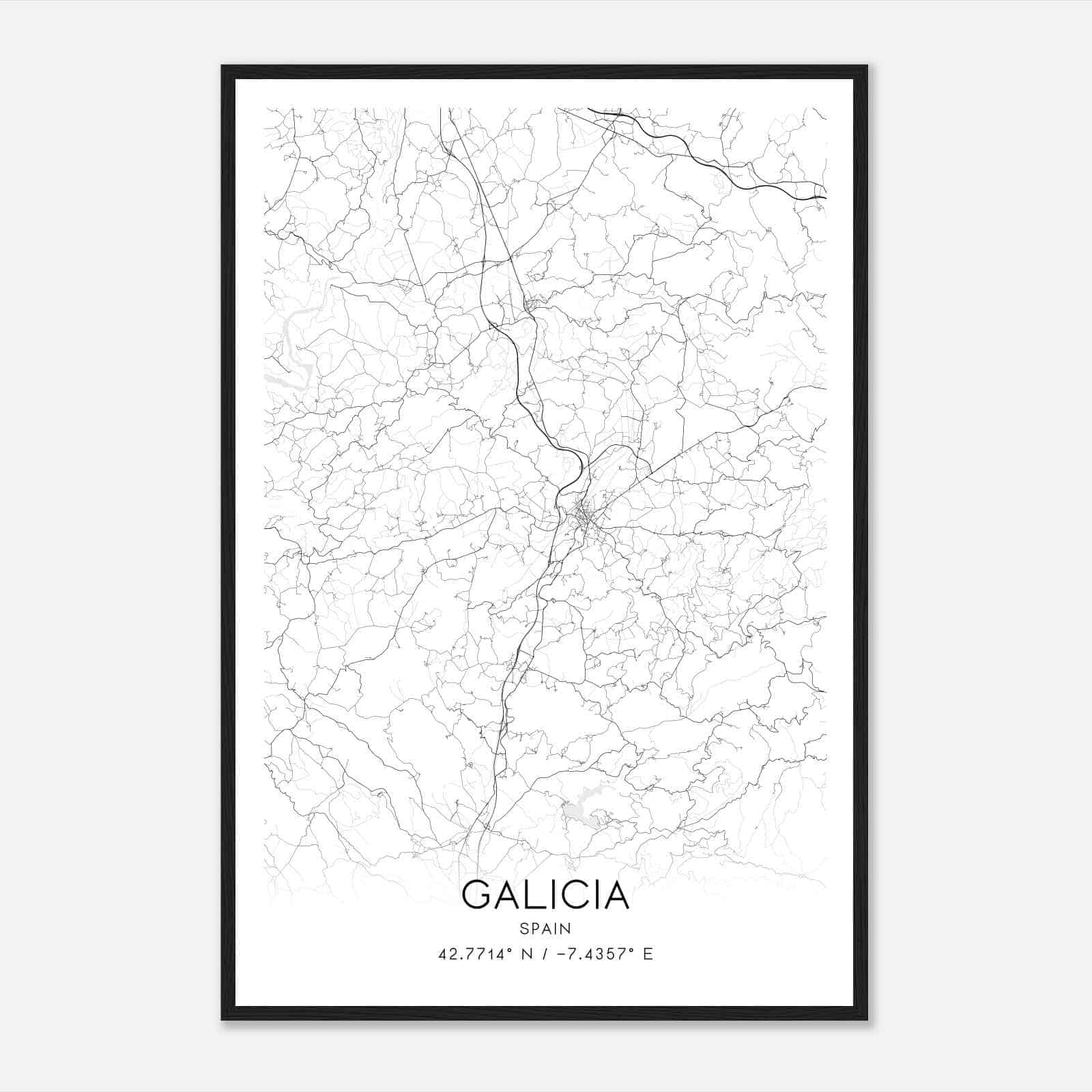 Sarria Spain Map Poster, Modern Home Decor Wall Art Print