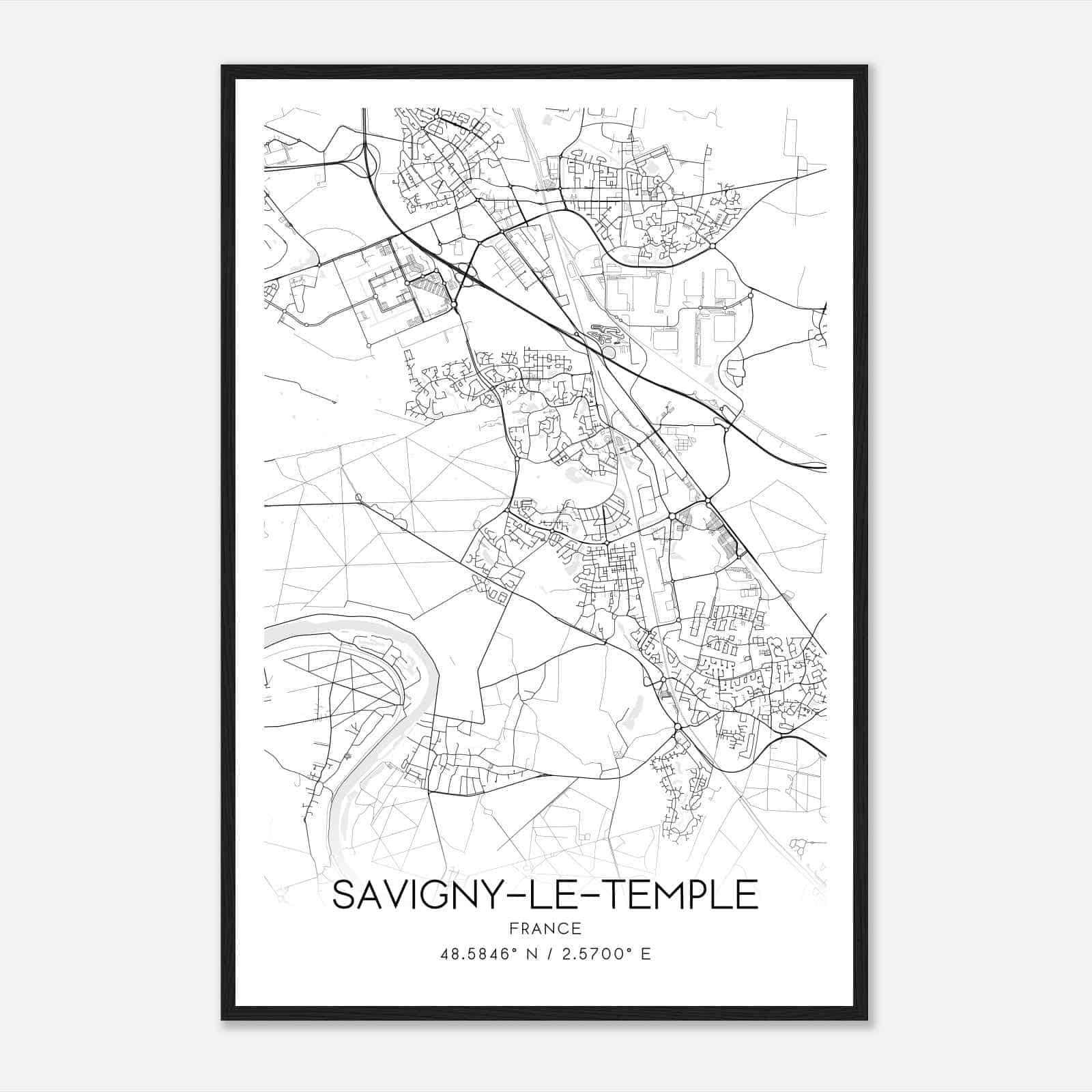 Savigny-le-Temple France Map Poster, Modern Home Decor Wall Art Print Savigny-le-Temple France Map Poster, Modern Home Decor Wall Art Print