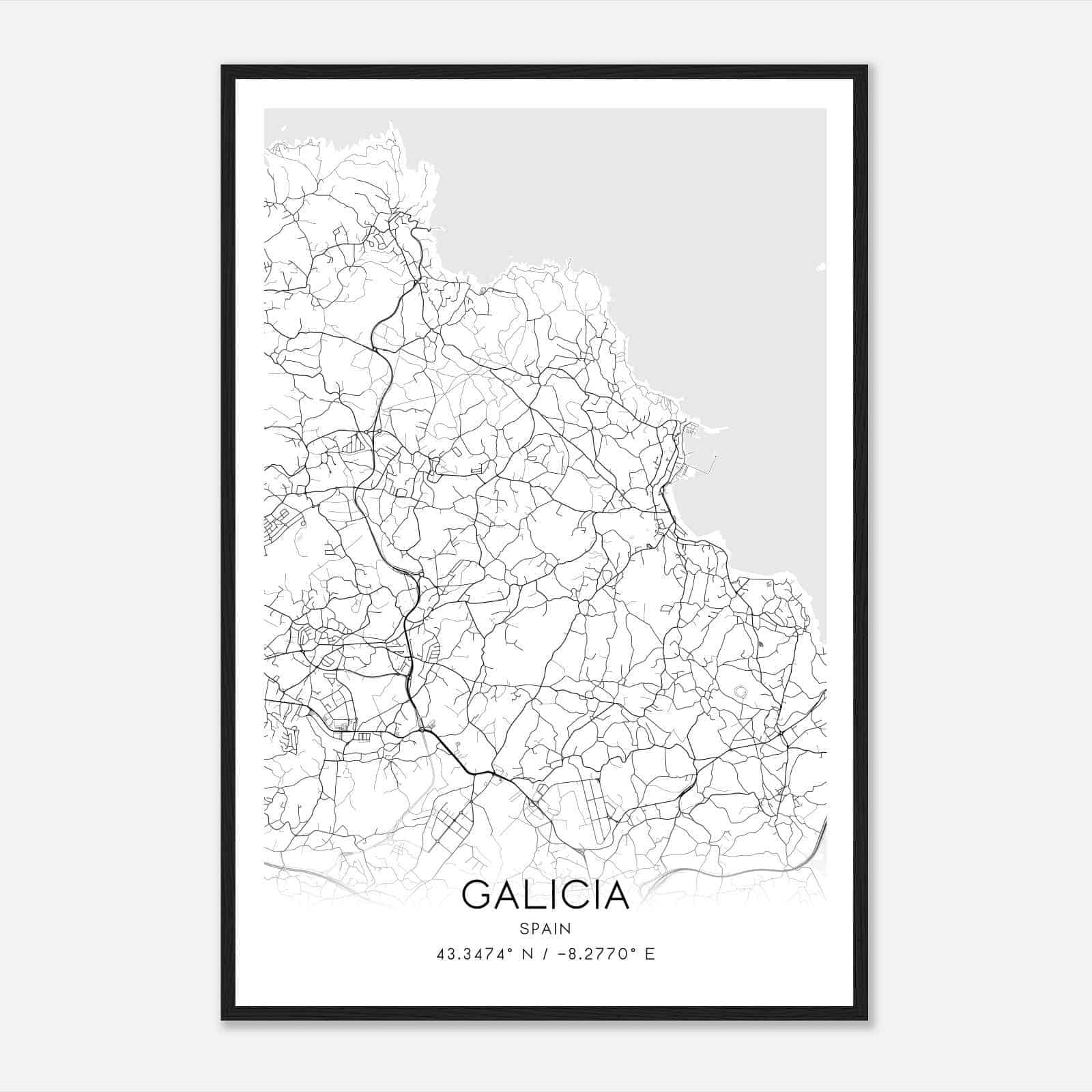 Sada Spain Map Poster, Modern Home Decor Wall Art Print