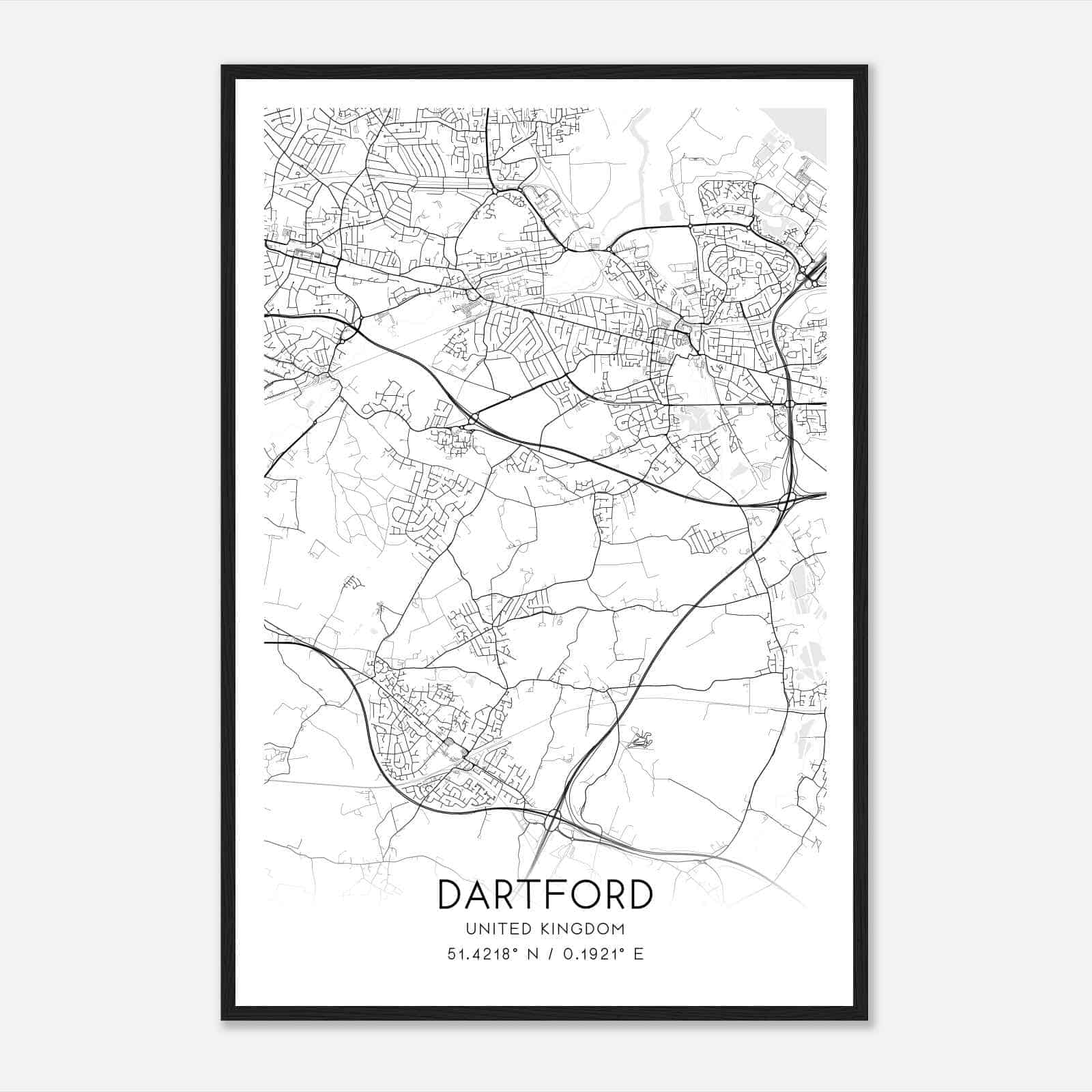 Wilmington United Kingdom Map Poster, Modern Home Decor Wall Art Print