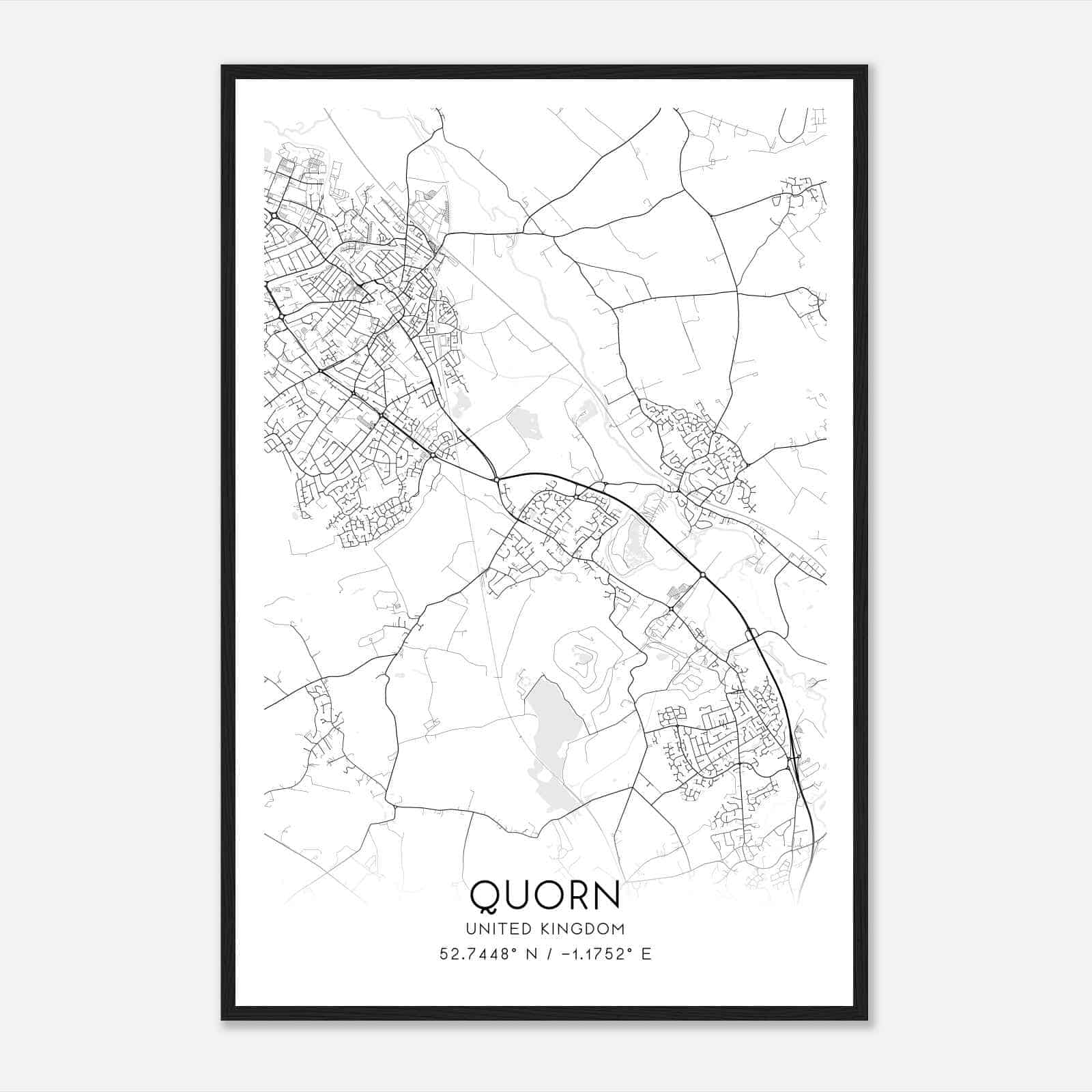 Quorndon United Kingdom Map Poster, Modern Home Decor Wall Art Print Quorndon United Kingdom Map Poster, Modern Home Decor Wall Art Print