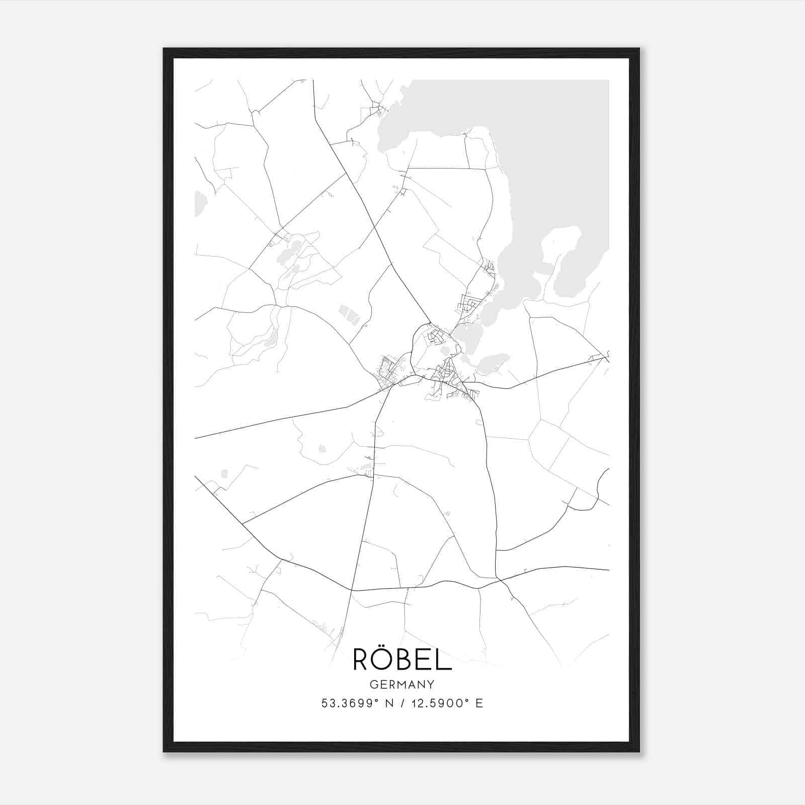 Robel Germany Map Poster, Modern Home Decor Wall Art Print