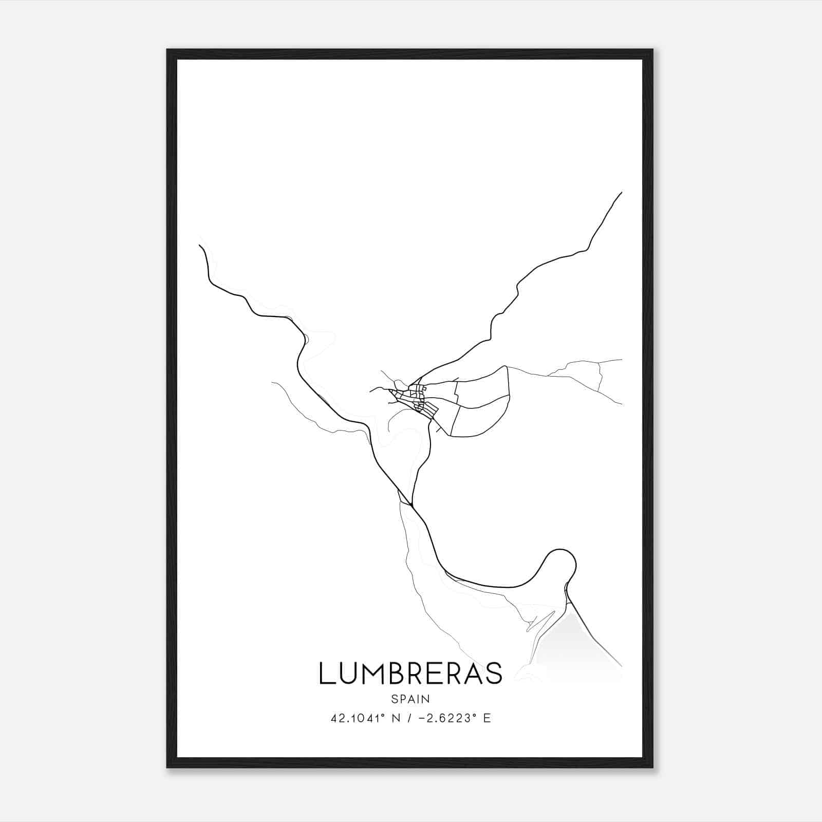 Lumbreras Spain Map Poster, Modern Home Decor Wall Art Print