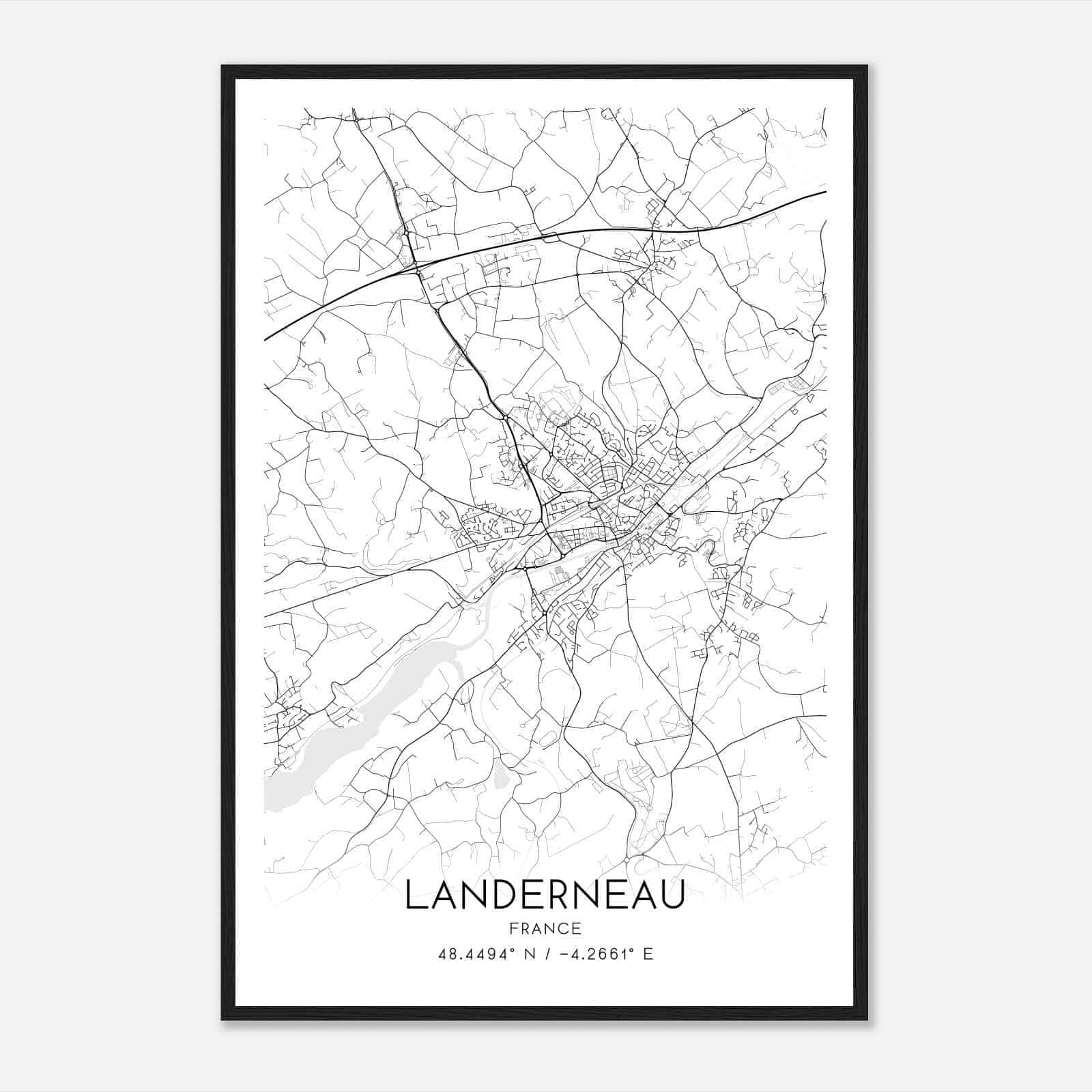 Custom Landerneau France Map Poster Mapmory