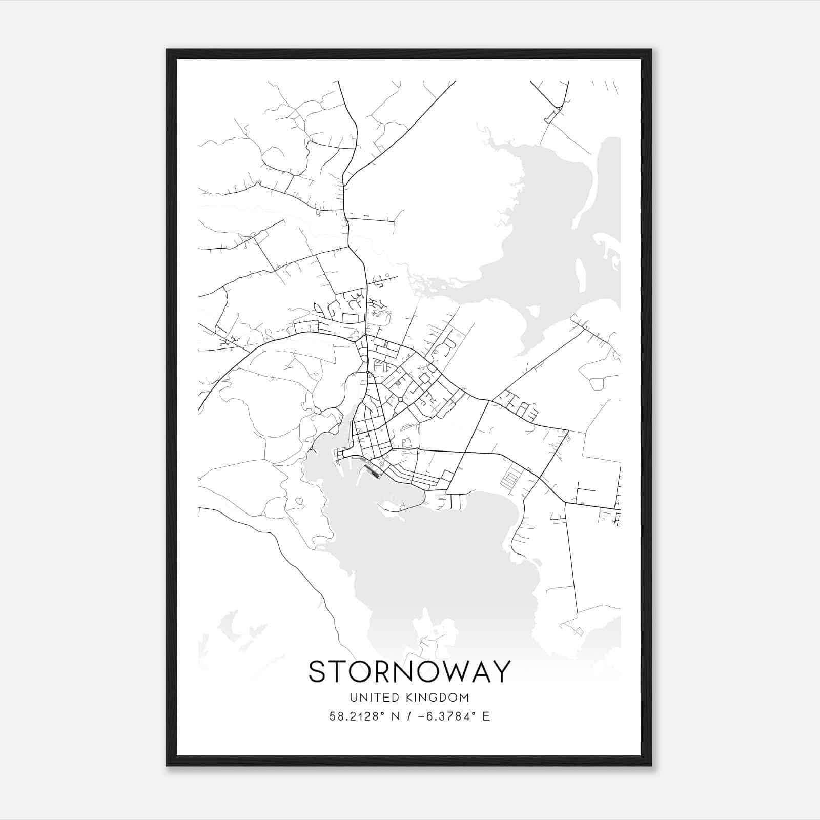 Stornoway United Kingdom Map Poster, Modern Home Decor Wall Art Print