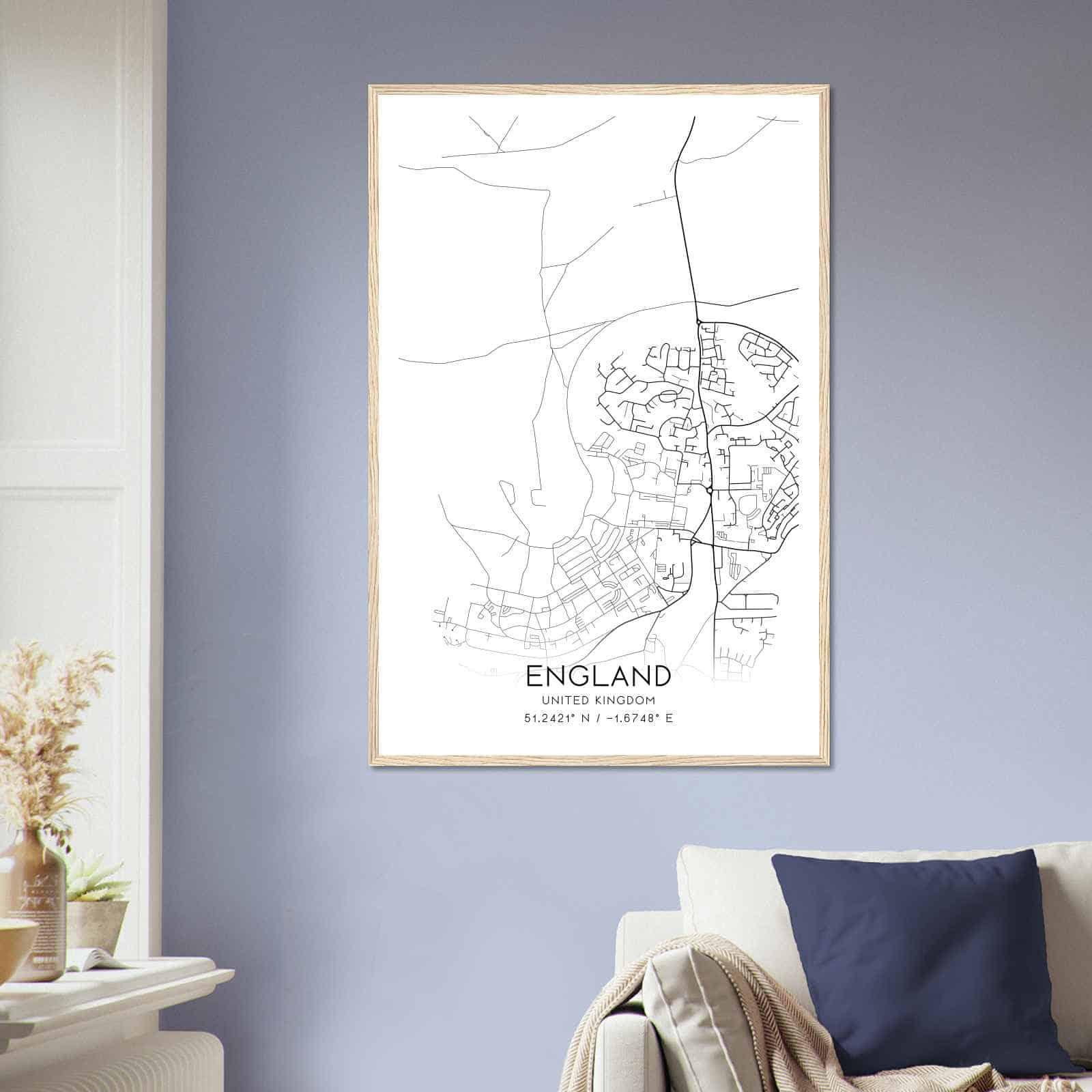 Deerfield Kansas Map Poster, Modern Home Decor Wall Art Print (Copy)