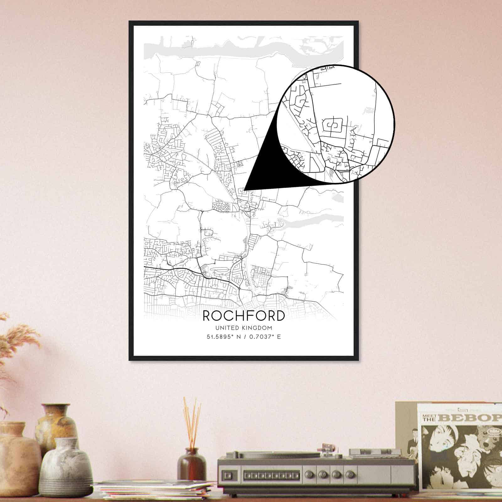 Deerfield Kansas Map Poster, Modern Home Decor Wall Art Print (Copy)