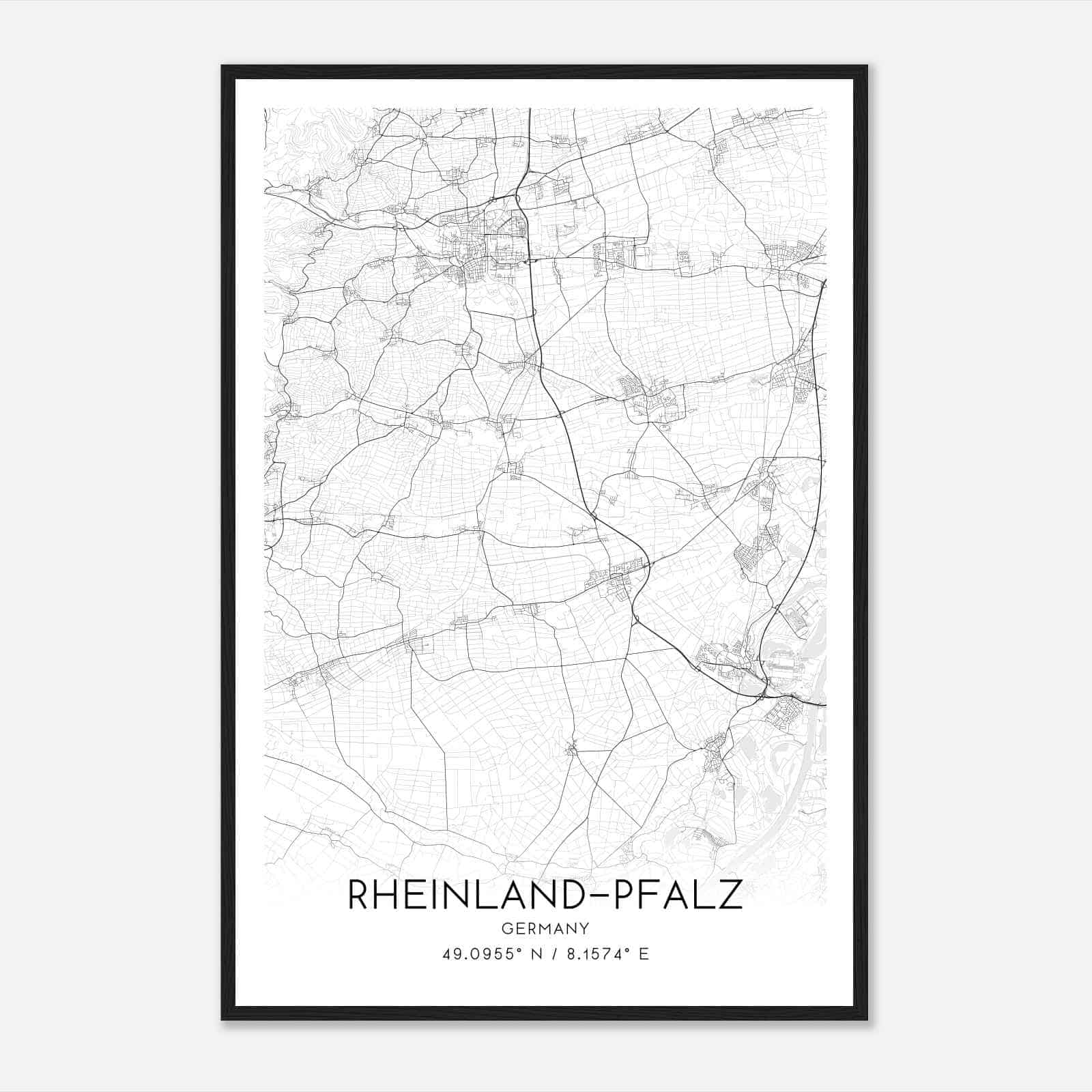 Kandel Germany Map Poster, Modern Home Decor Wall Art Print
