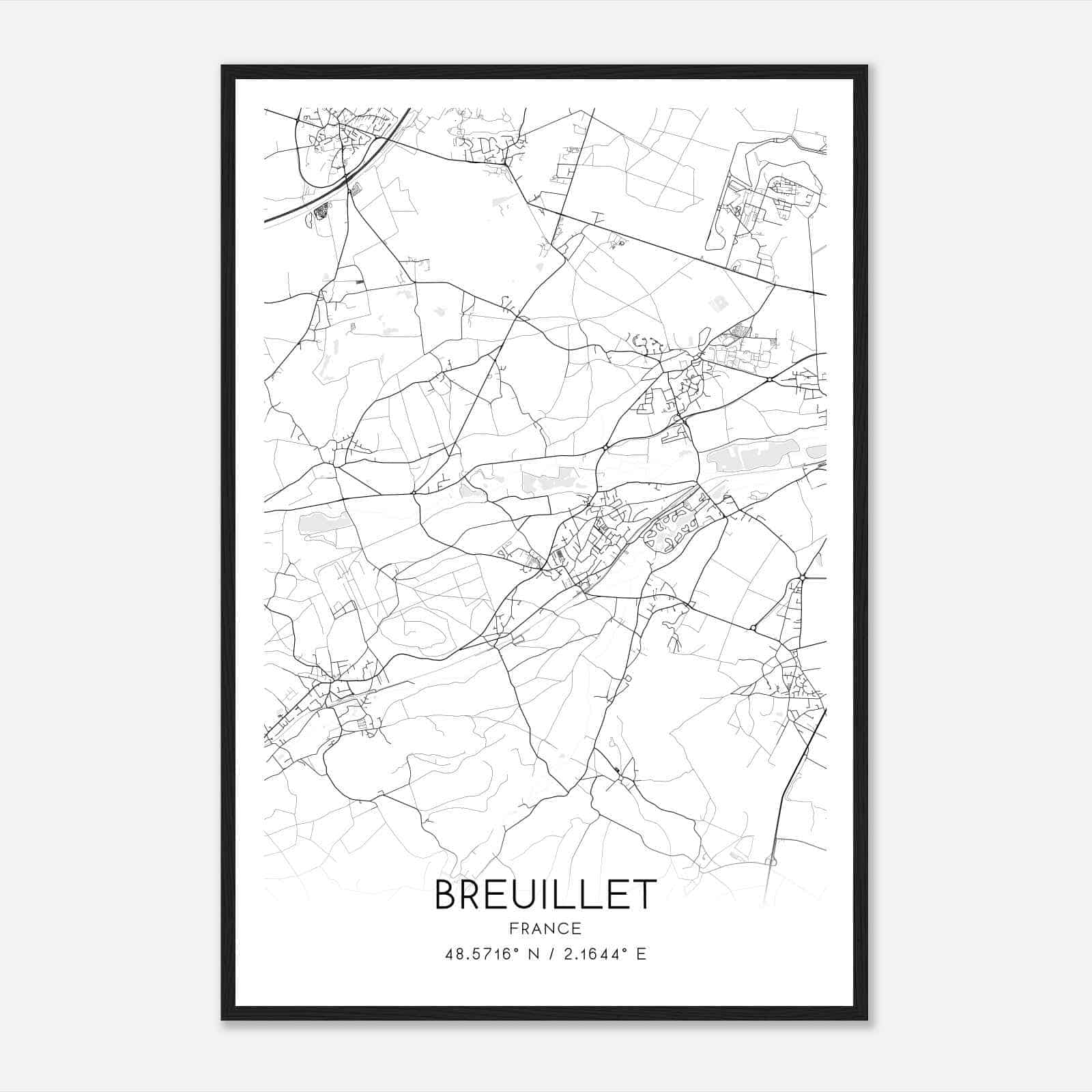 Breuillet France Map Poster, Modern Home Decor Wall Art Print Breuillet France Map Poster, Modern Home Decor Wall Art Print